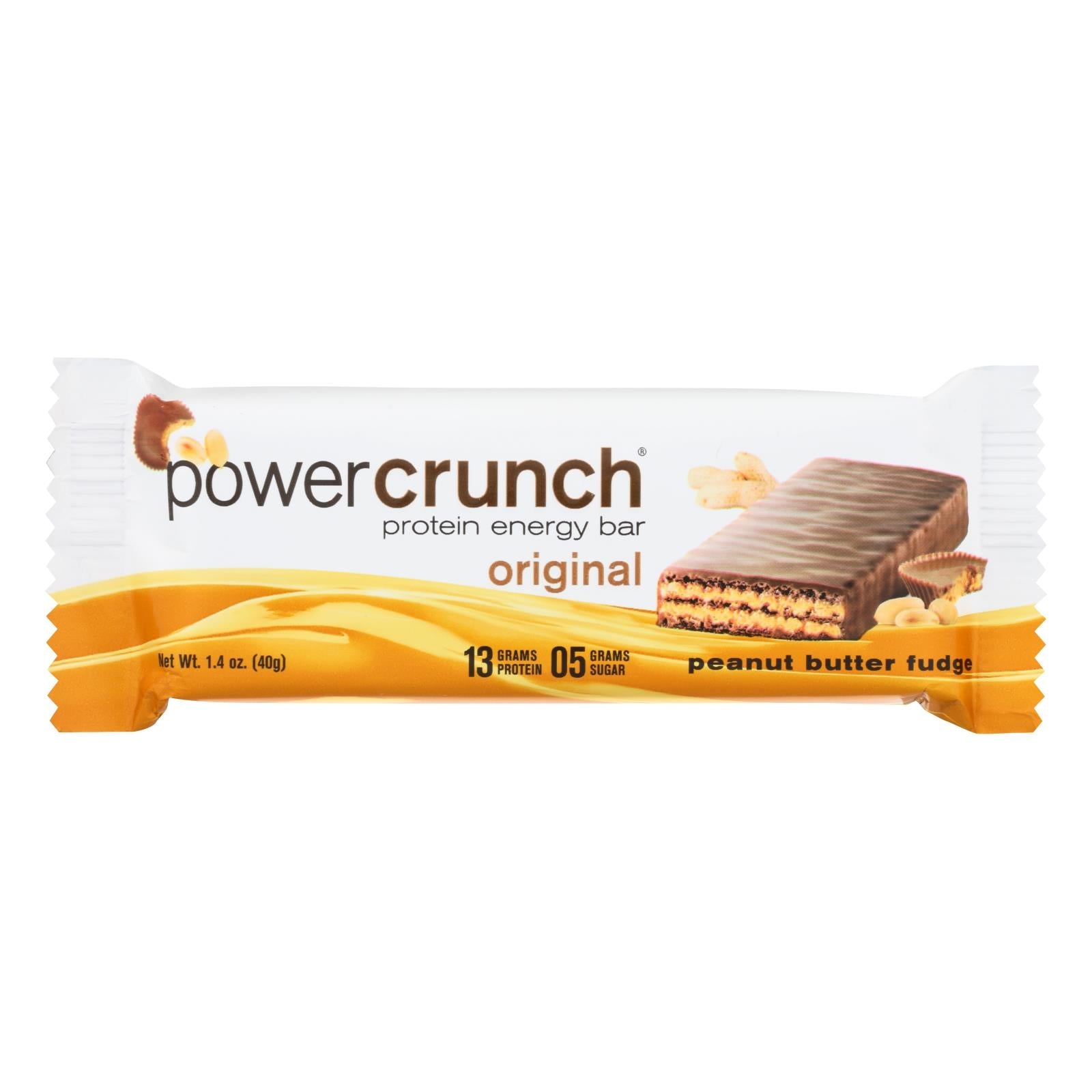 Barras Power Crunch de mantequilla de cacahuete y dulce de azúcar, caja de 12 barras de 1.4 oz