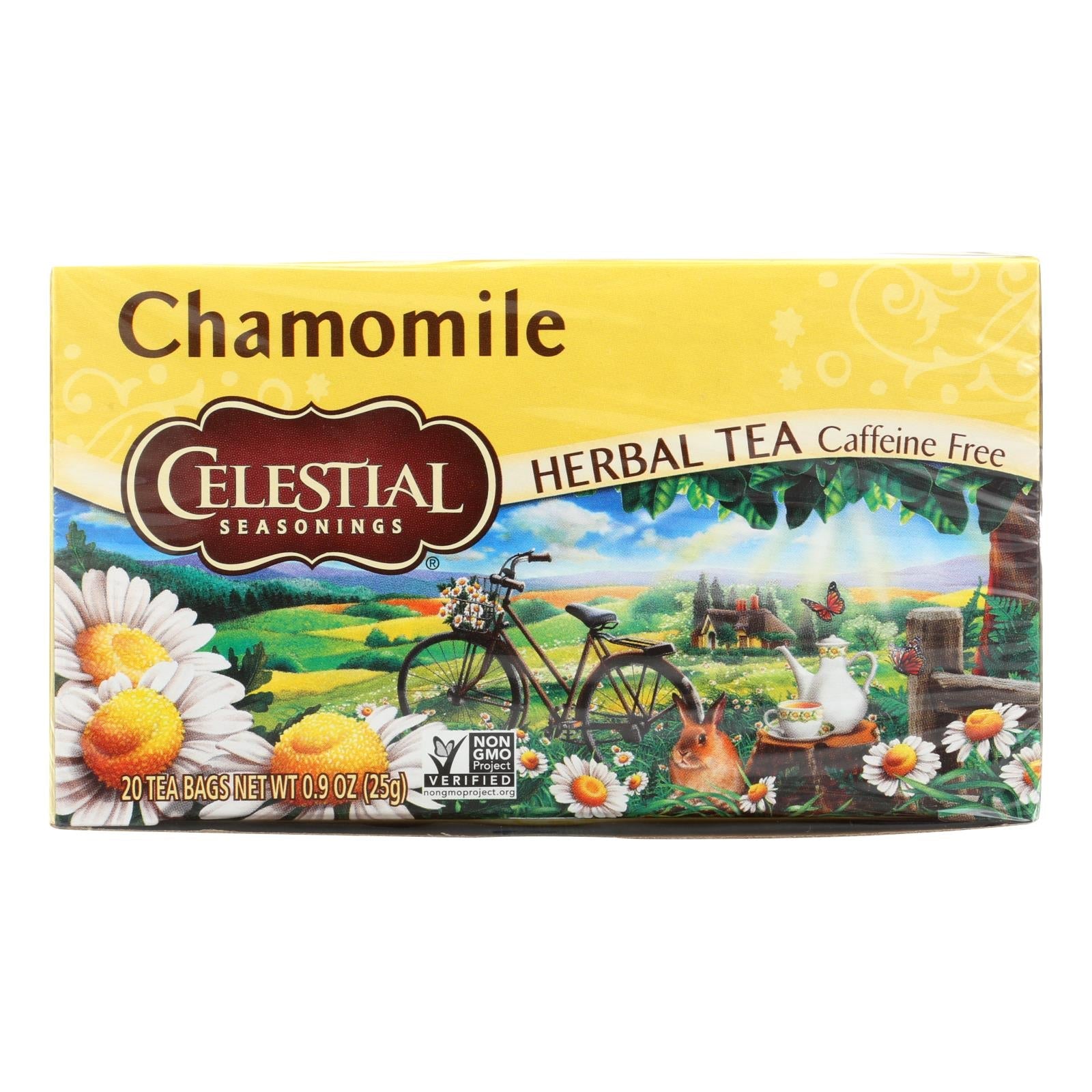 Infusión de manzanilla sin cafeína Celestial Seasonings (20 bolsitas, paquete de 6)