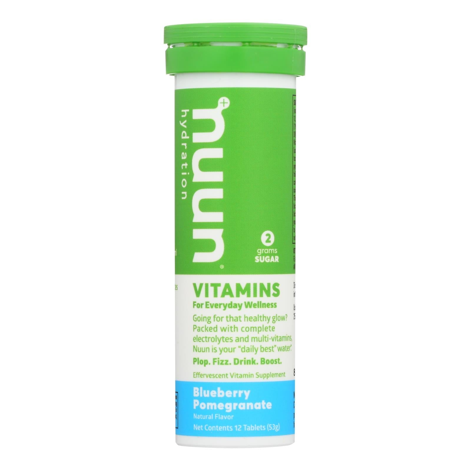 Comprimidos de bebida enriquecidos con vitaminas Nuun (paquete de 8 a 12 comprimidos) - Arándano y granada