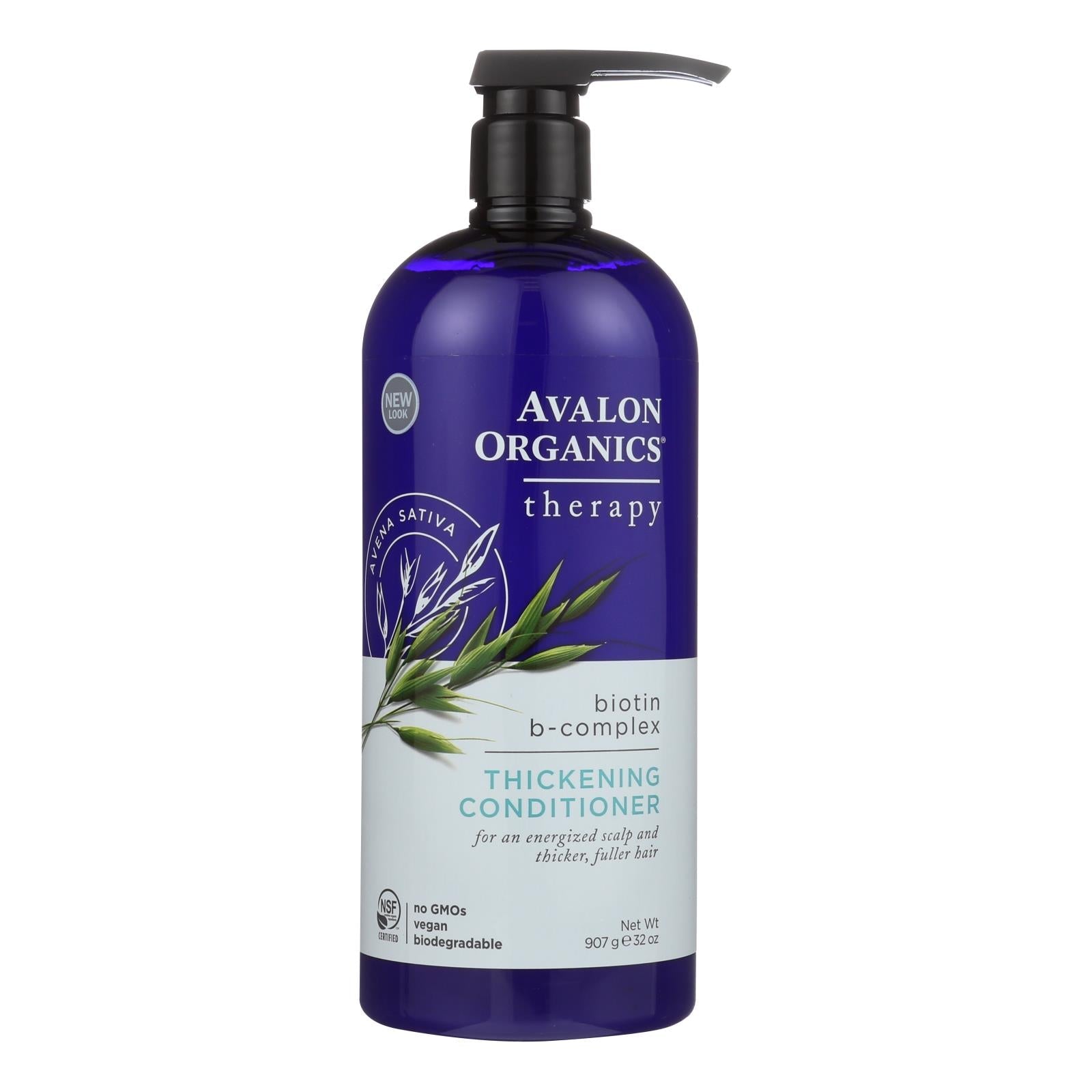 Acondicionador revitalizante con complejo biotina-B de Avalon Organics, 32 oz.