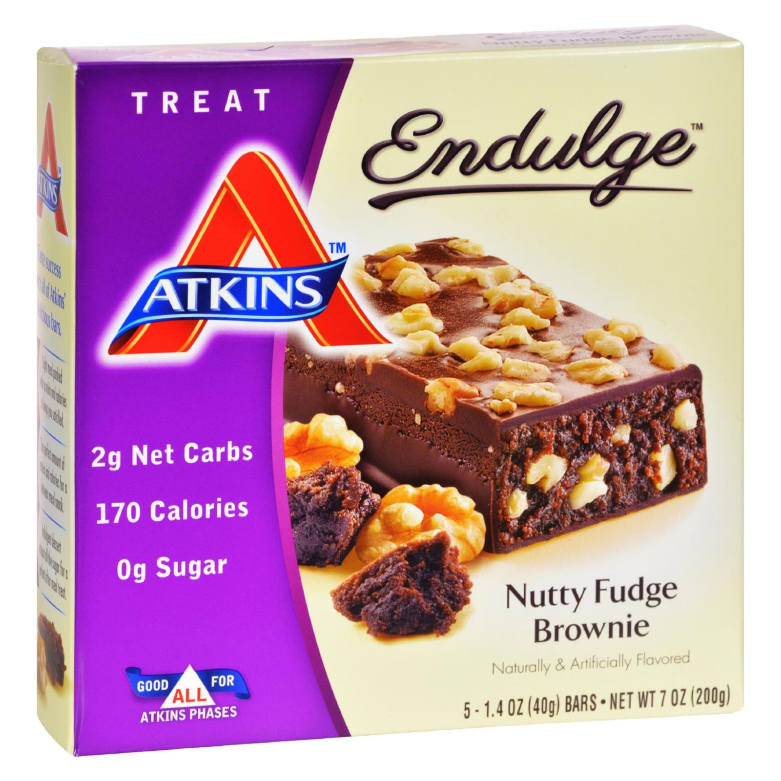Brownie de chocolate con nueces Atkins Endulge Bar - Paquete de 5 barras