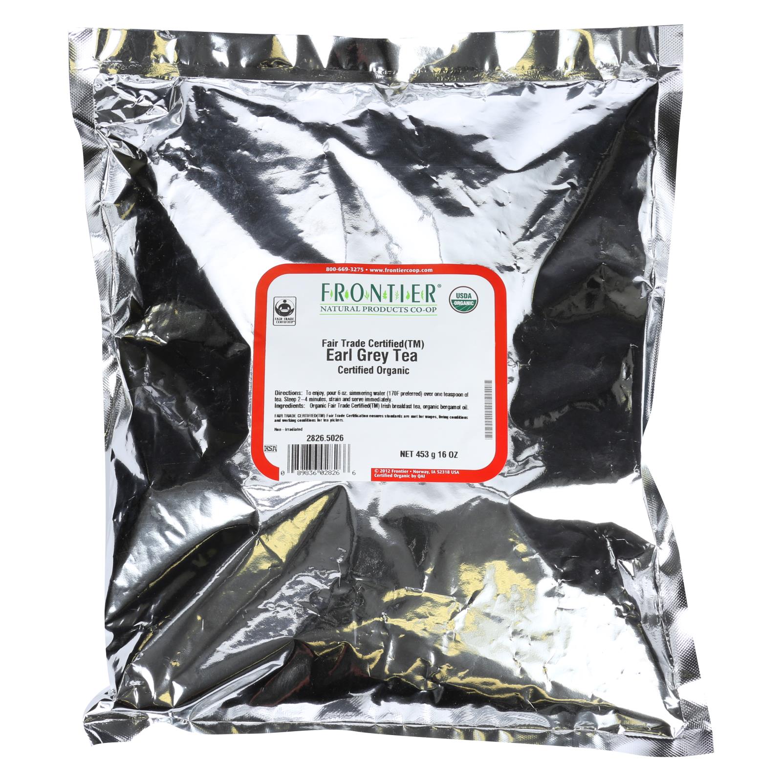 Frontier Herb Organic Fair Trade Certified Black Earl Grey Tea - 1 lb