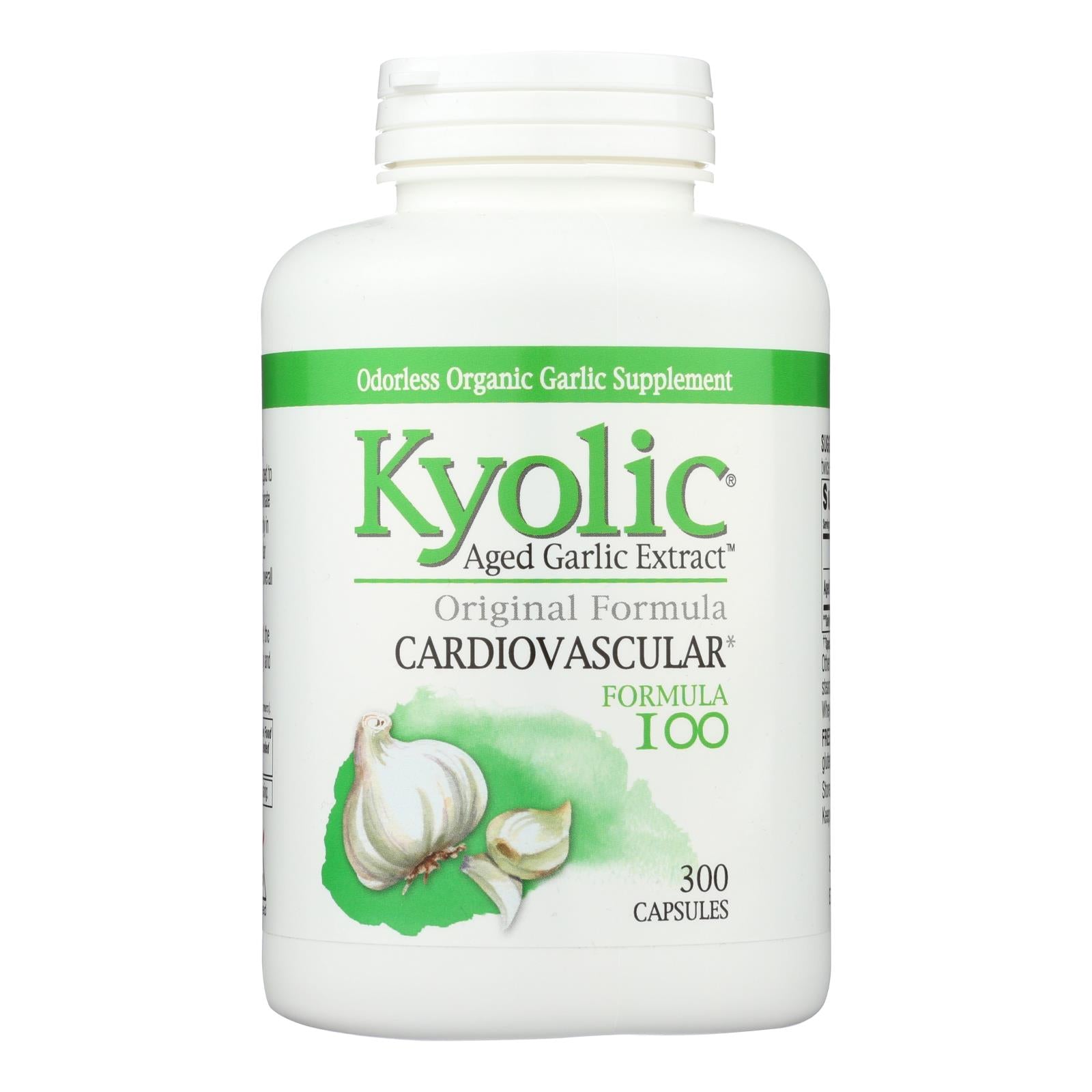 Fórmula cardiovascular con extracto de ajo añejado Kyolic, 100 cápsulas
