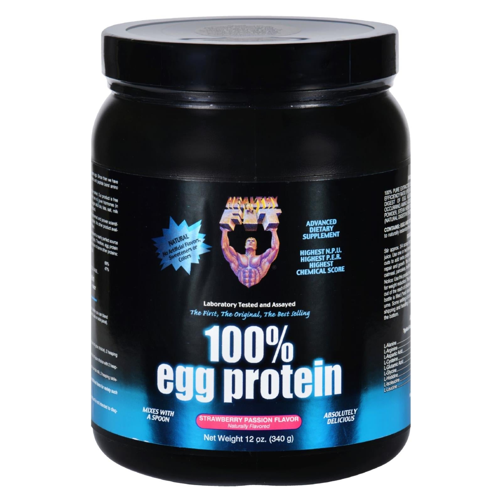 Proteína de huevo Healthy 'n Fit 100% - Pasión de fresa - 12 oz