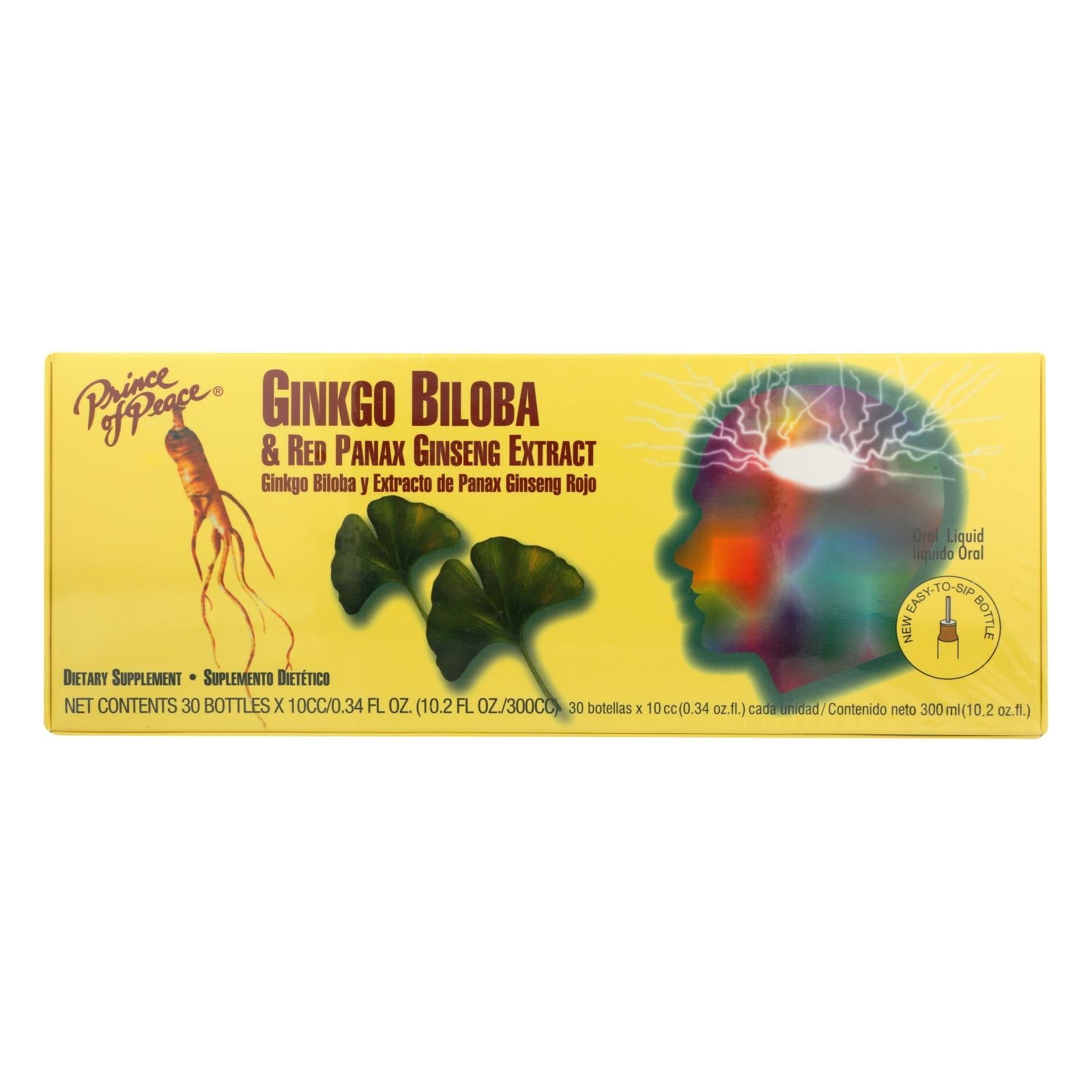 Extracto de Ginkgo Biloba y Ginseng Panax Rojo Príncipe de la Paz (1 vial)