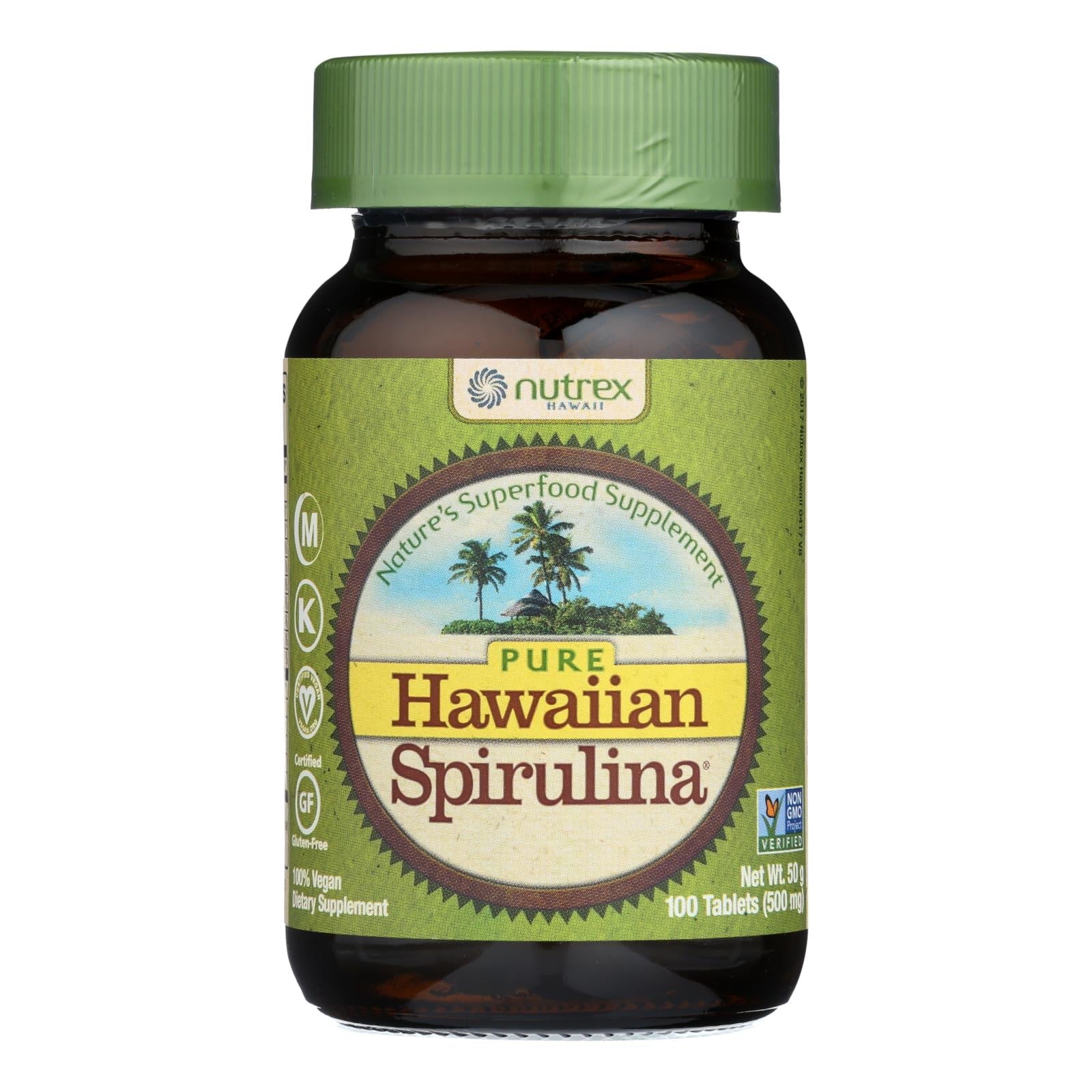 Espirulina hawaiana pura Nutrex Hawaii - 500 mg, 100 comprimidos
