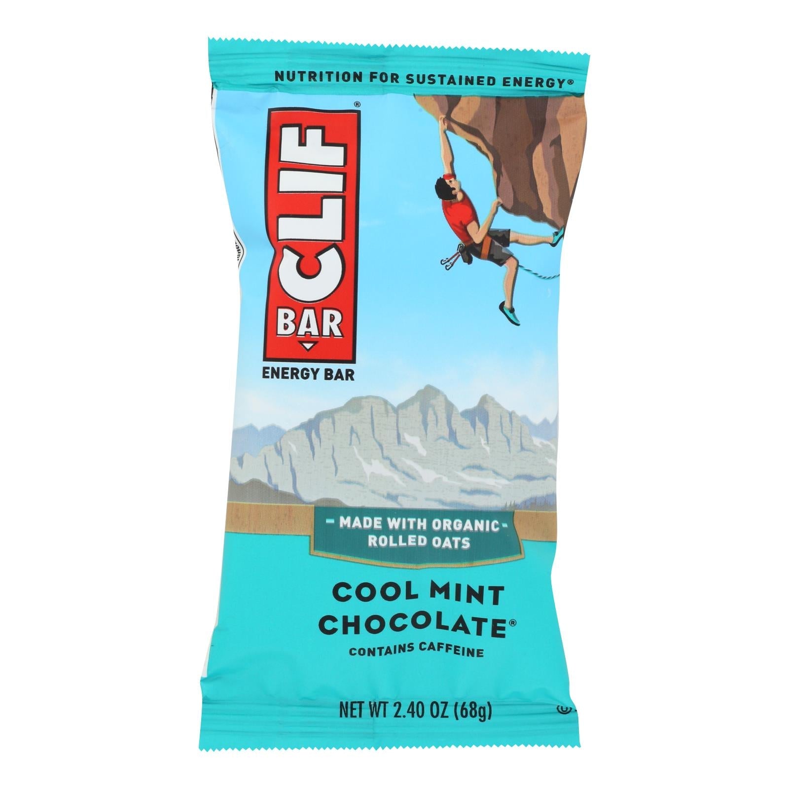 Barras de chocolate orgánico con menta refrescante Clif Bar, 2.4 oz (paquete de 12)