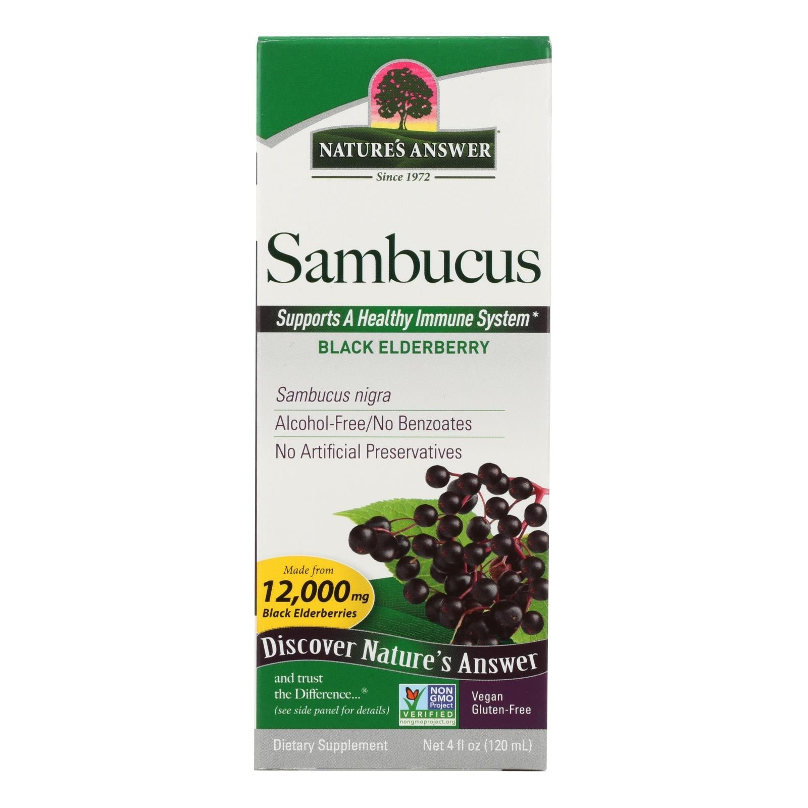 Extracto de saúco negro de Nature's Answer para reforzar el sistema inmunitario (118 ml)