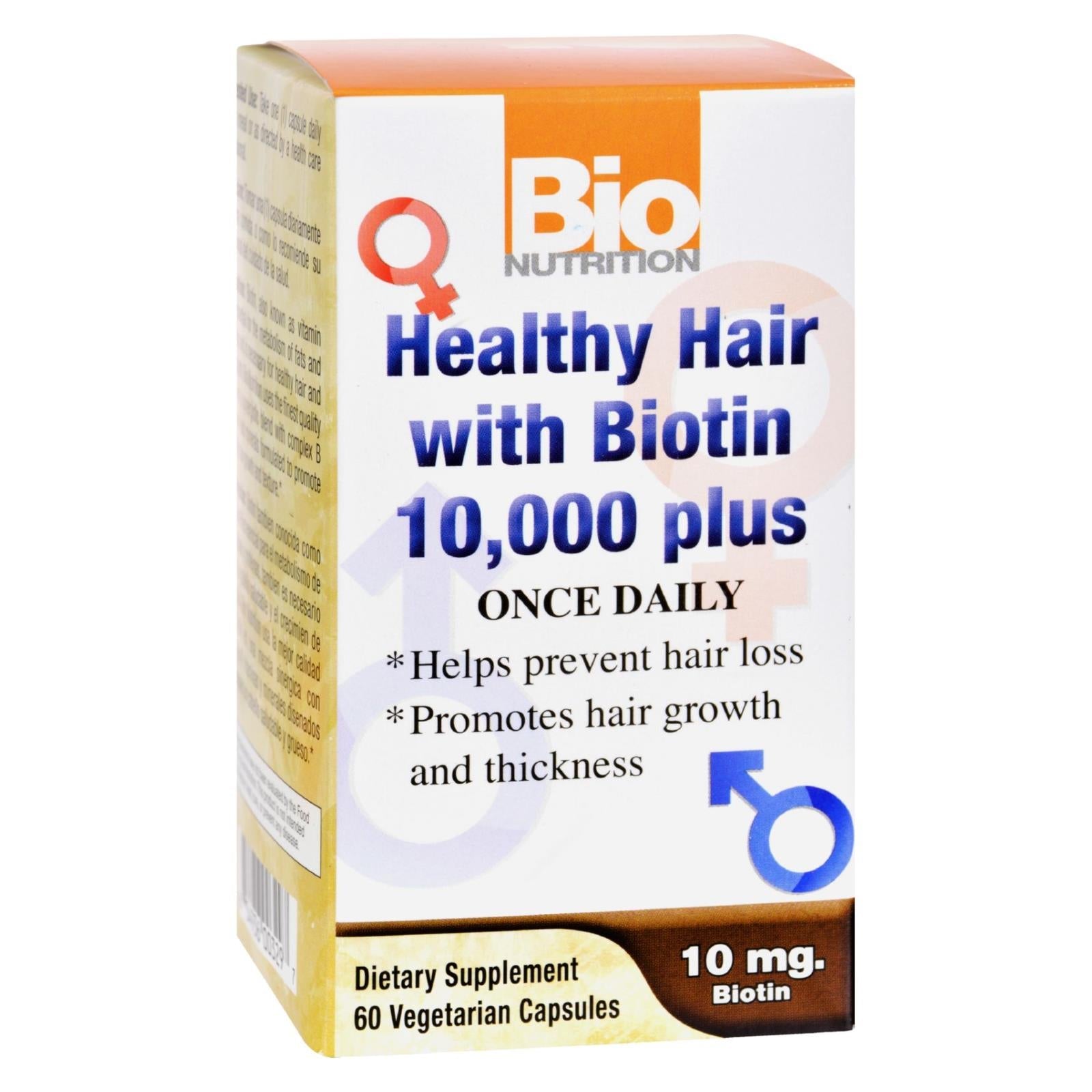 Bio Nutrition Suplemento para cabello sano con biotina 60 unidades 