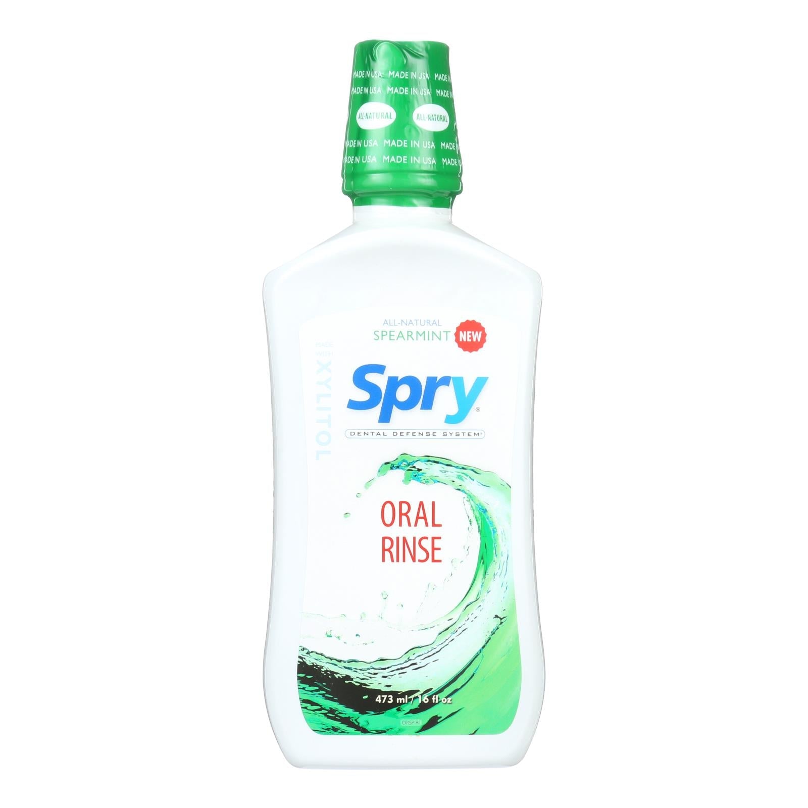 Enjuague bucal de menta verde Spry (16 onzas líquidas)