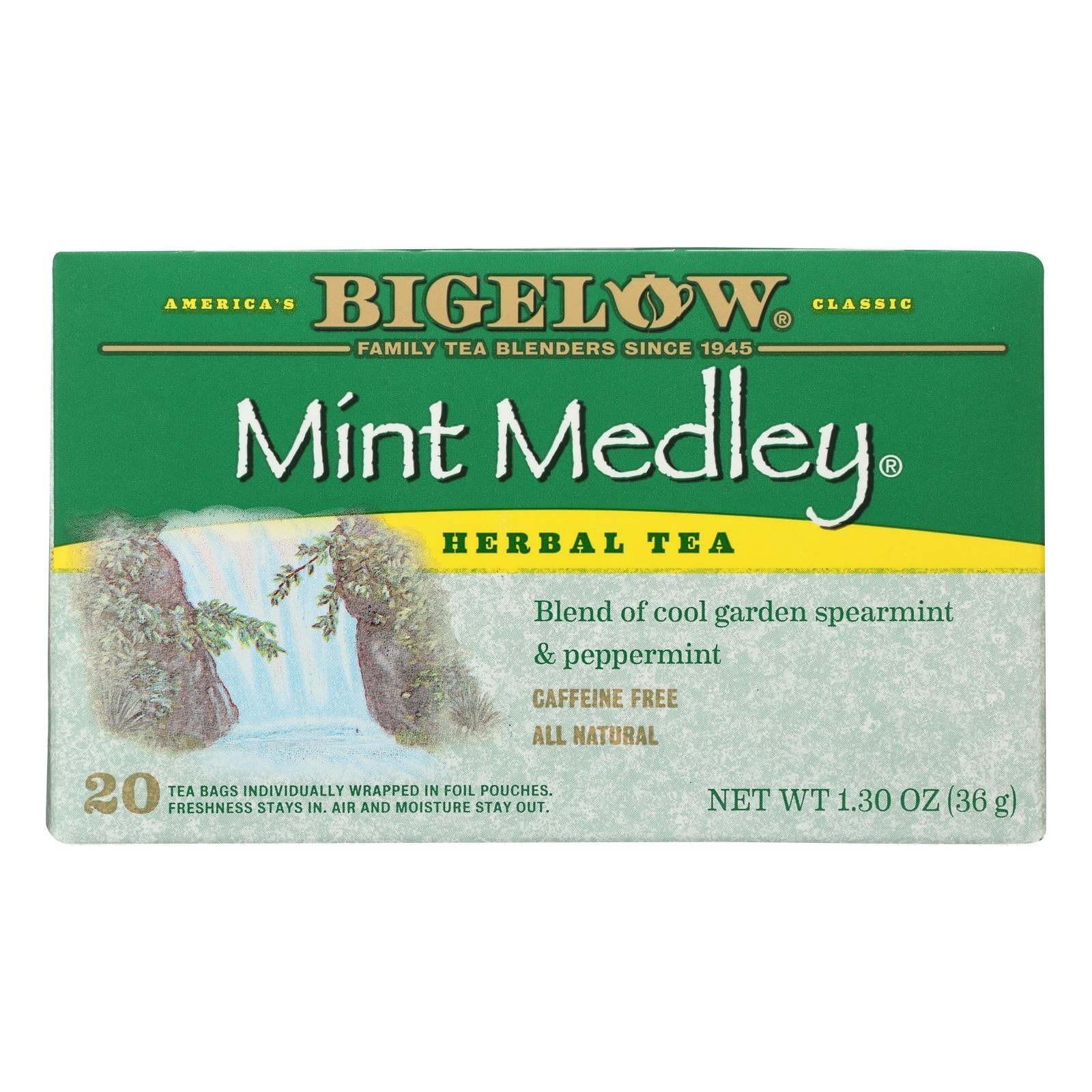 Té de hierbas Bigelow Tea - Menta (paquete de 6, 20 bolsitas)