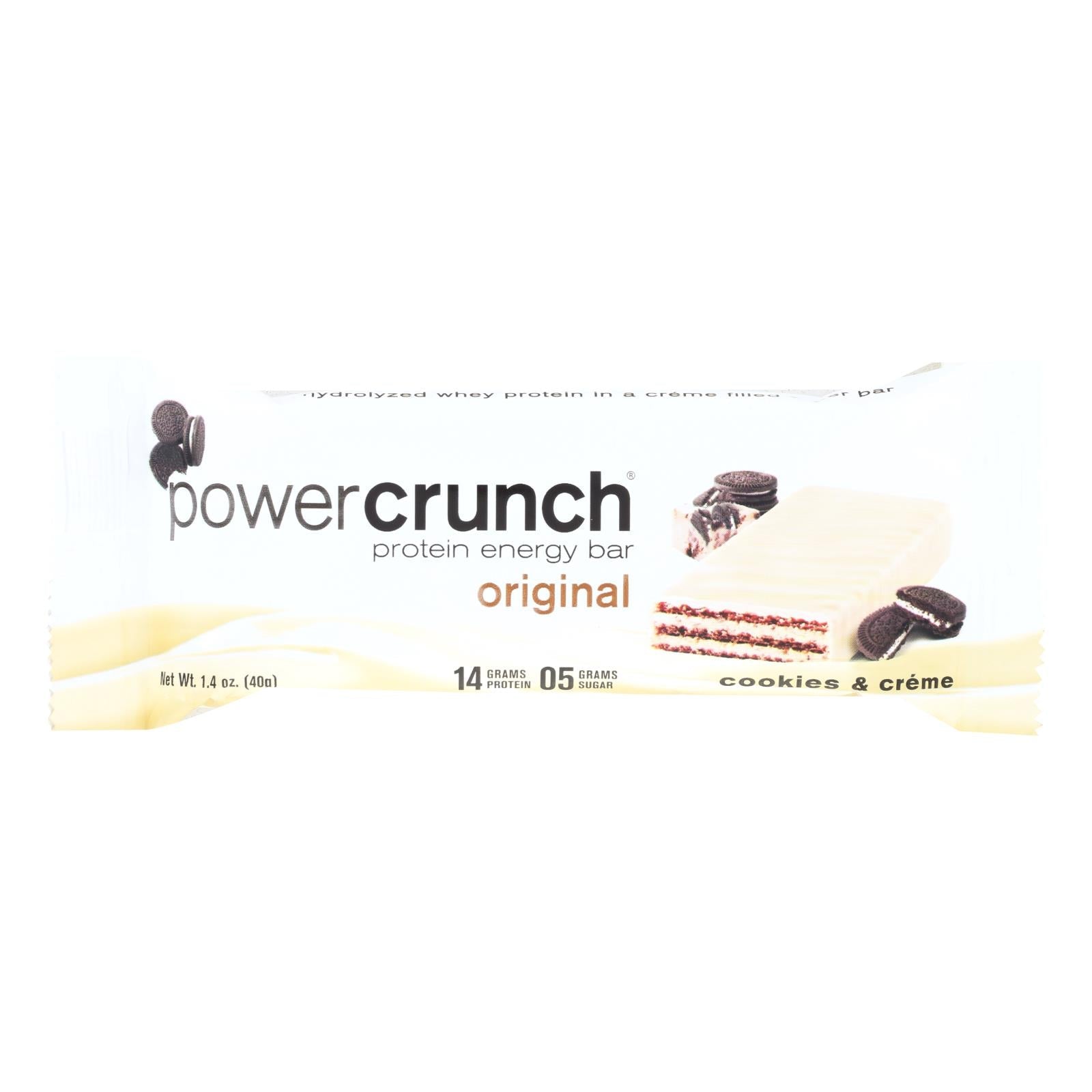 Barras de proteína Power Crunch de galletas y crema - Paquete de 12 - 1.4 oz cada una