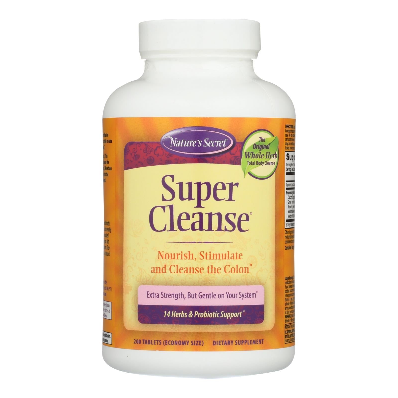 Comprimidos Super Cleanse de Nature's Secret (paquete de 200)