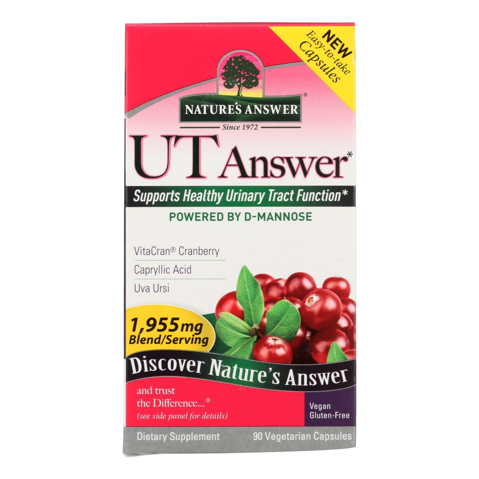 Suplemento dietético Nature's Answer UT - 90 cápsulas vegetarianas