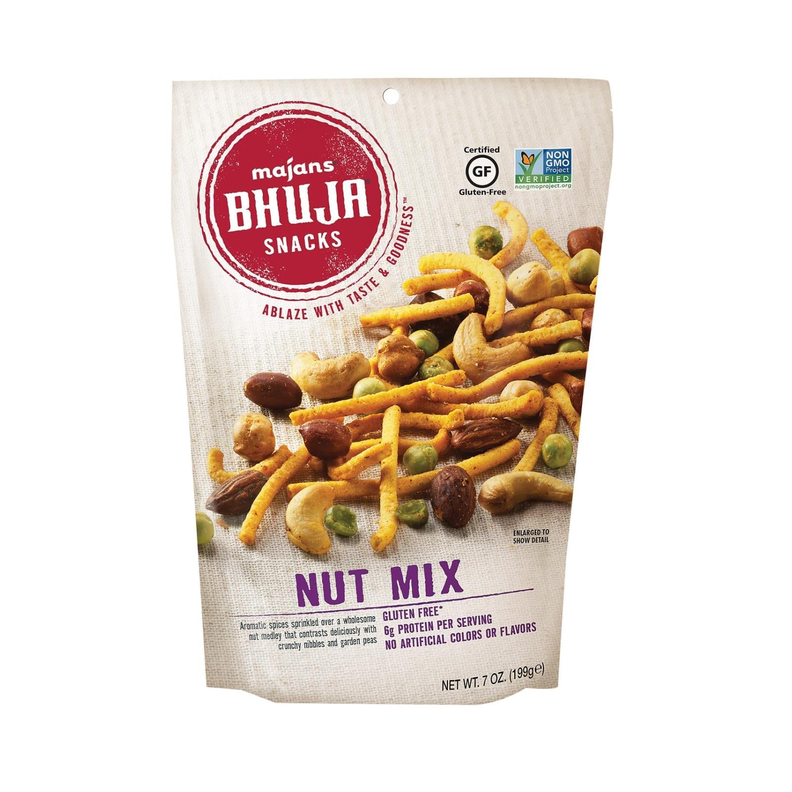 Bocadillos de nueces Bhuja en paquetes de 7 oz (paquete de 6)