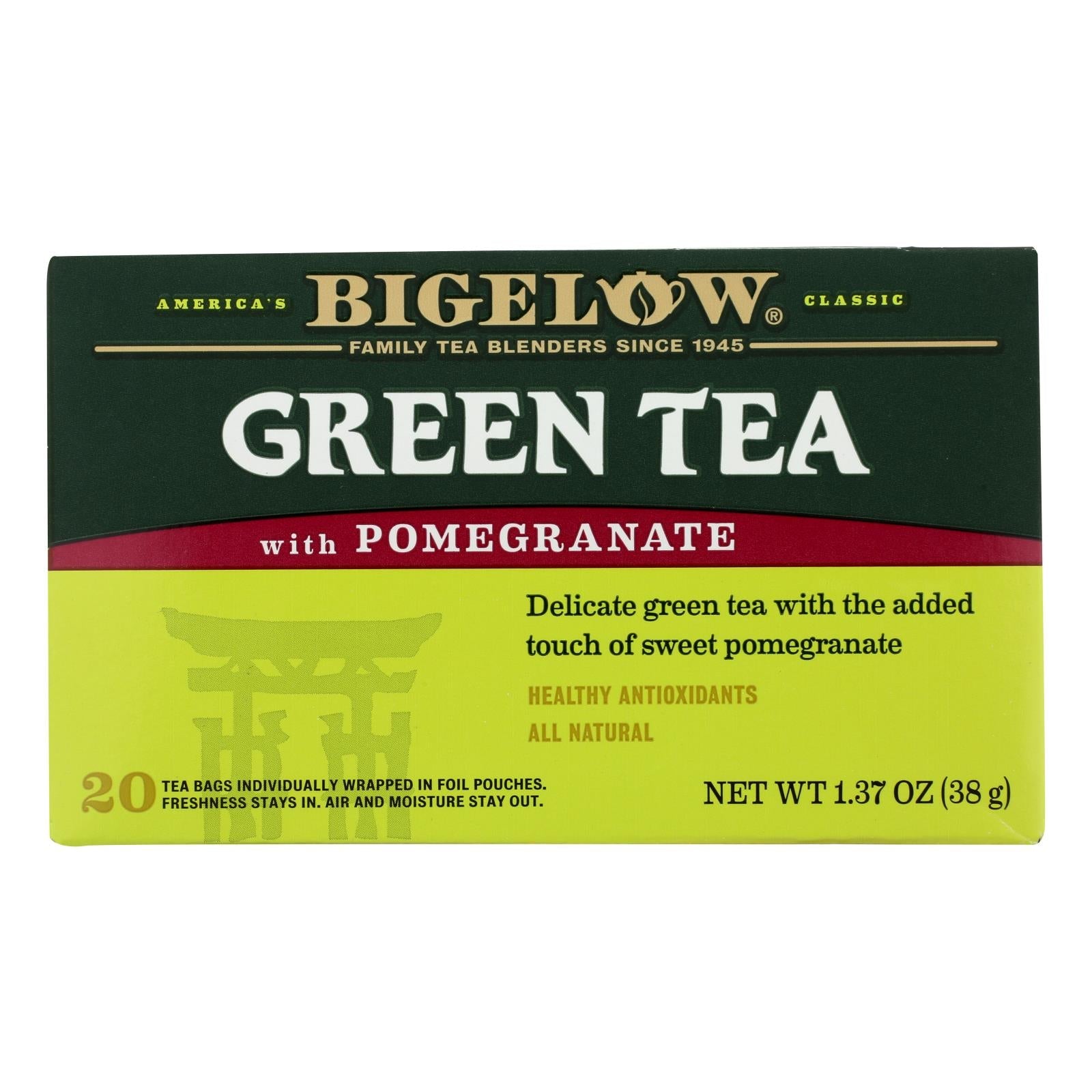 Té verde Bigelow con granada: rico en antioxidantes, paquete de 6 x 20 bolsitas
