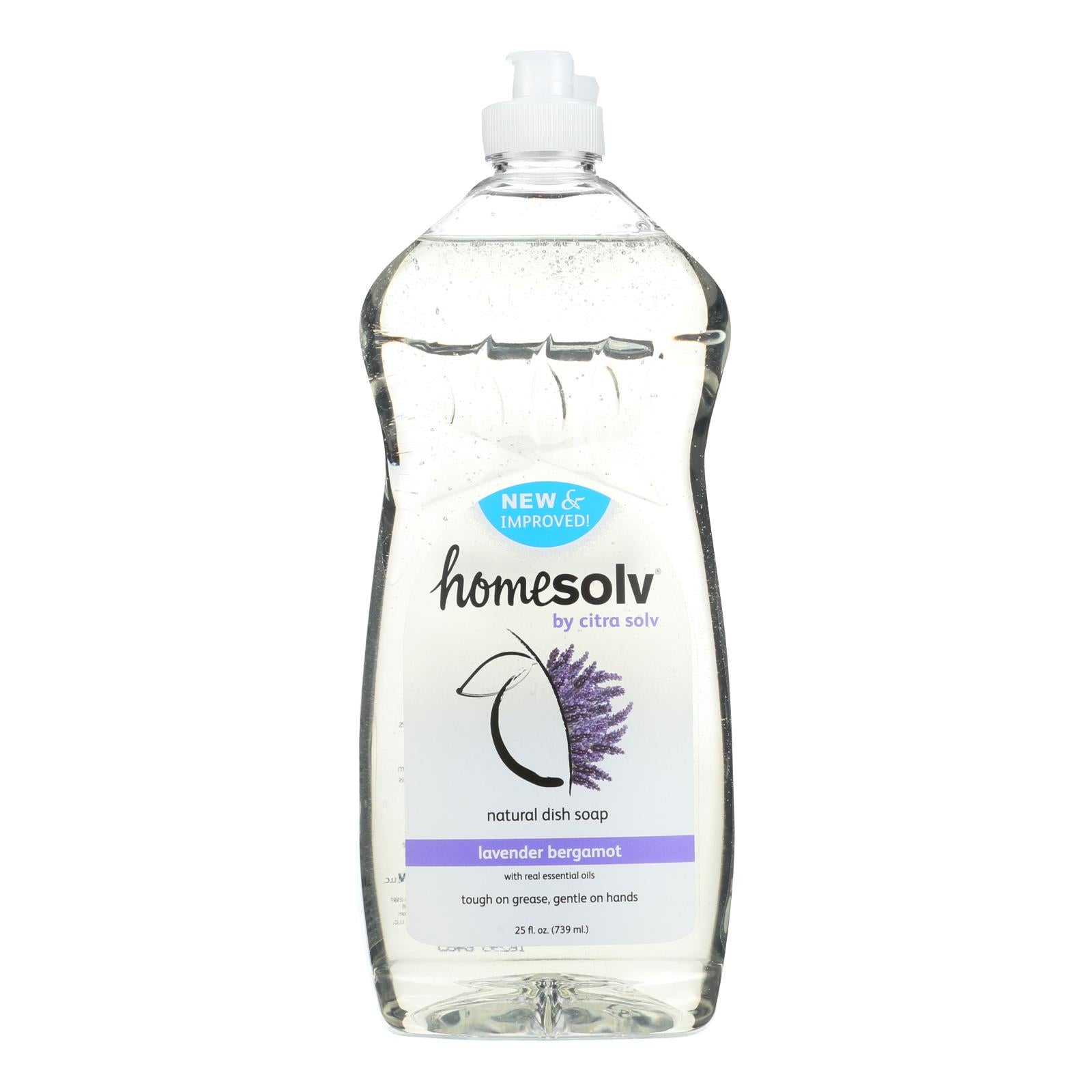 Citrasolv Natural Lavender & Bergamot Dish Soap - 12 Pack of 25 Oz. Bottles