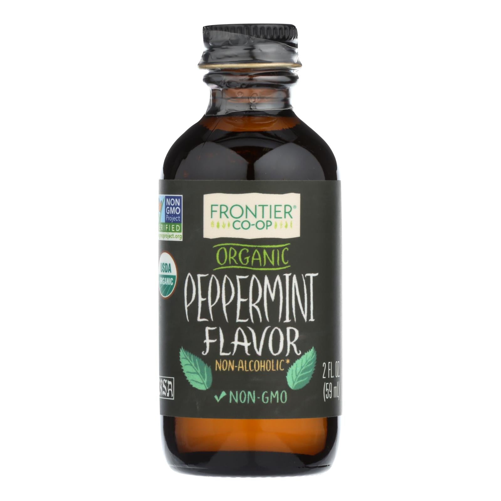 Frontier Herb - Sabor a menta orgánica, 2 oz. 