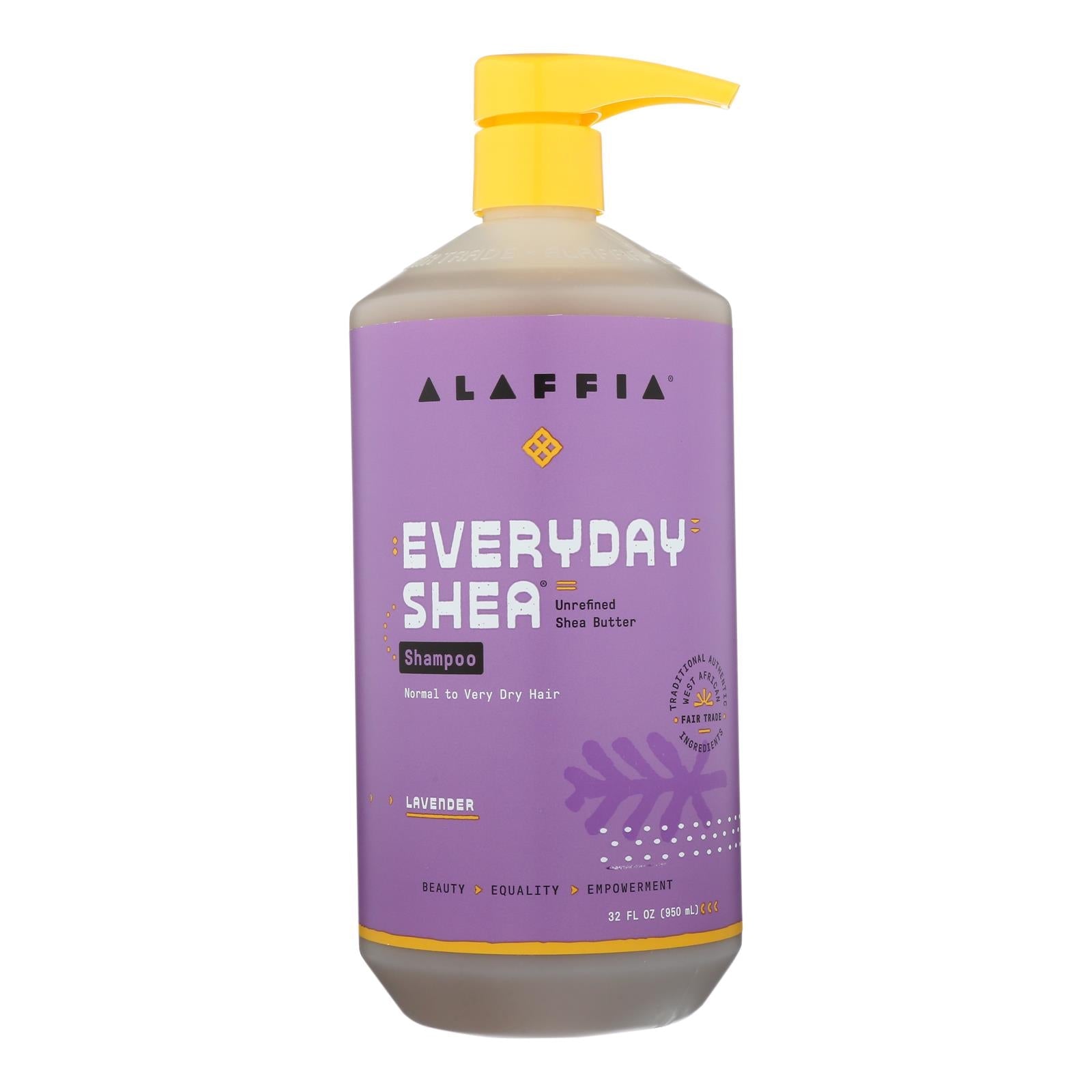 Champú de lavanda y karité Alaffia para un cabello sedoso y suave (32 oz)