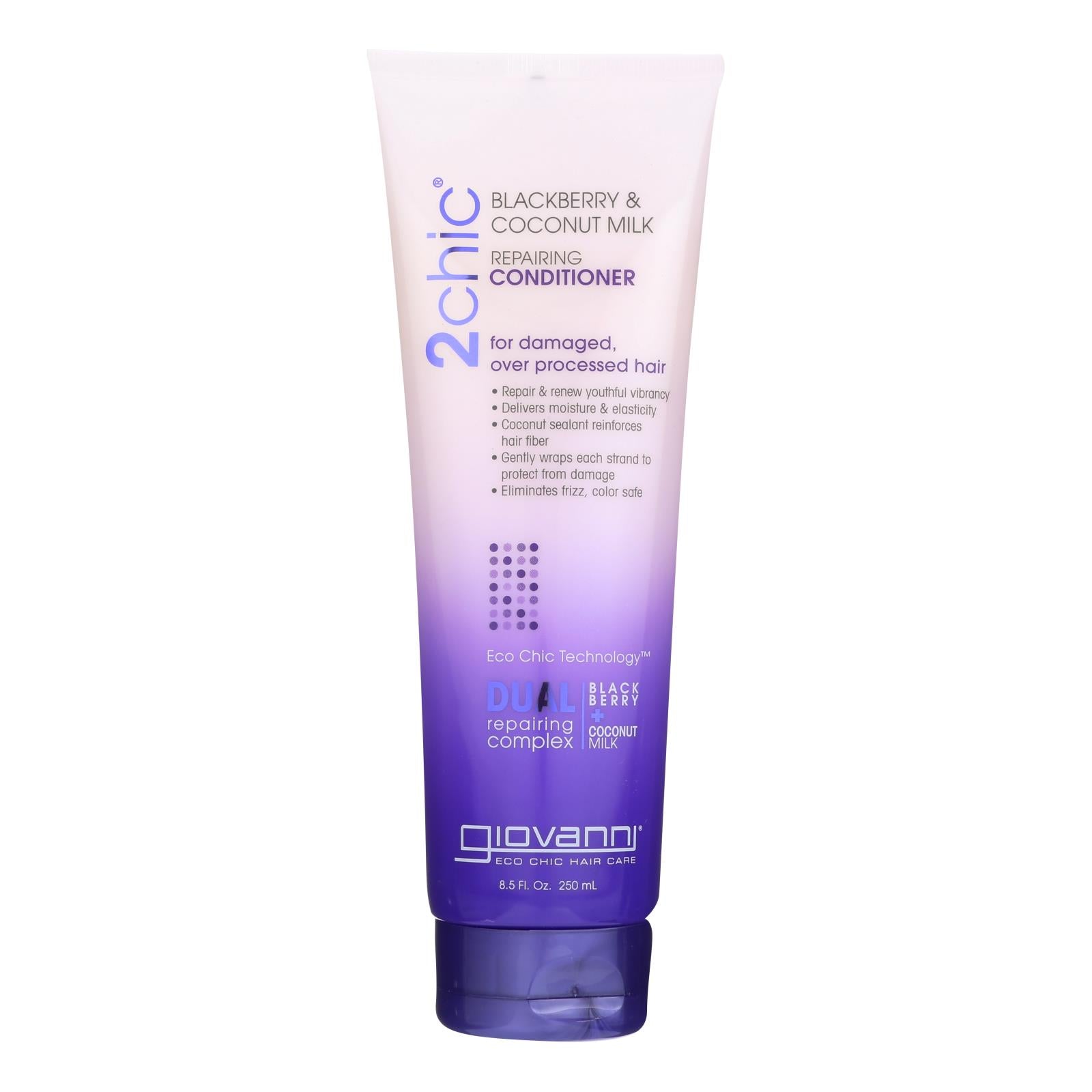Acondicionador Giovanni 2chic Ultra Repair de mora y leche de coco, 8.5 oz