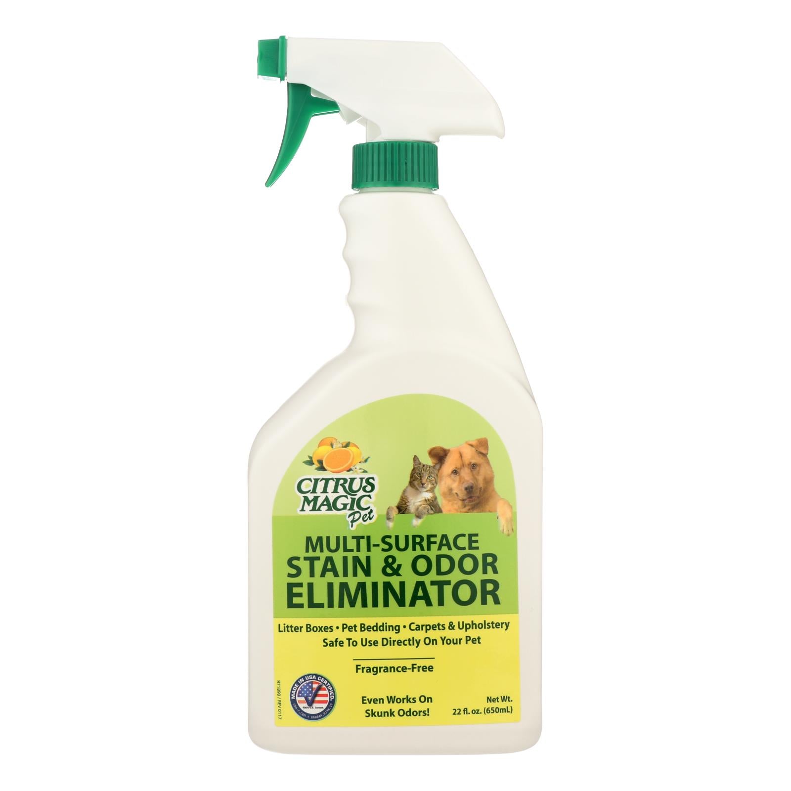 Eliminador de olores para mascotas Citrus Magic, aerosol con gatillo, 22 onzas líquidas.