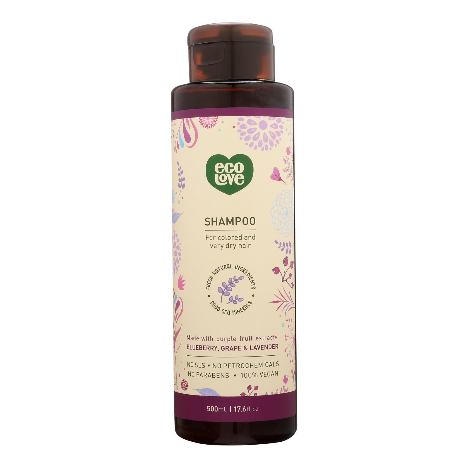 Champú Ecolove Purple Fruit para un cabello teñido, sano y vibrante