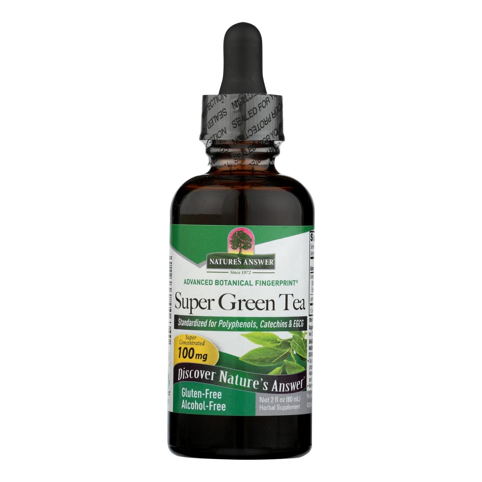 Extracto de té verde súper Nature's Answer, sin alcohol ni azúcar, 2 onzas líquidas