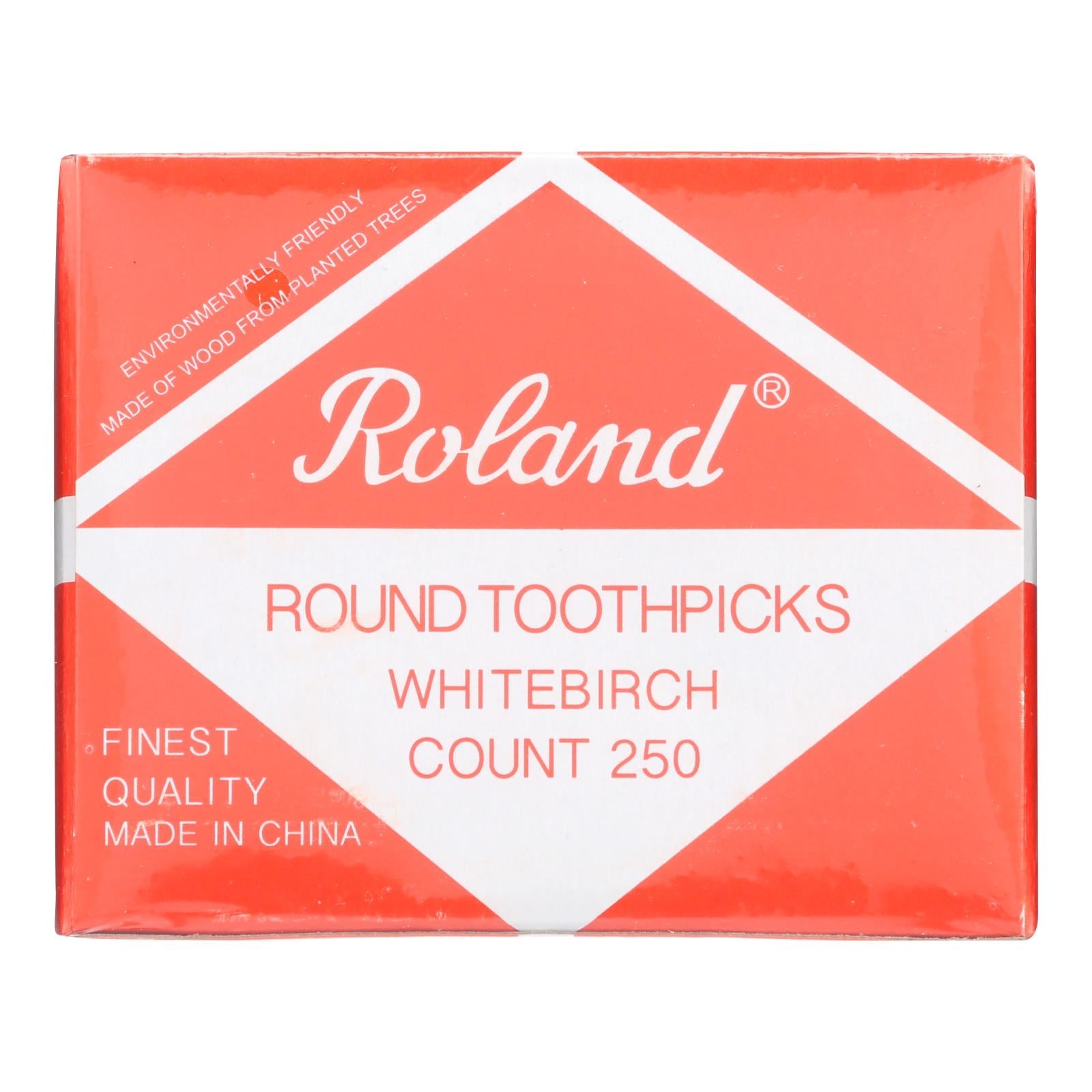 Palillos de dientes de madera de abedul de Roland Products (paquete de 48 x 250 unidades)
