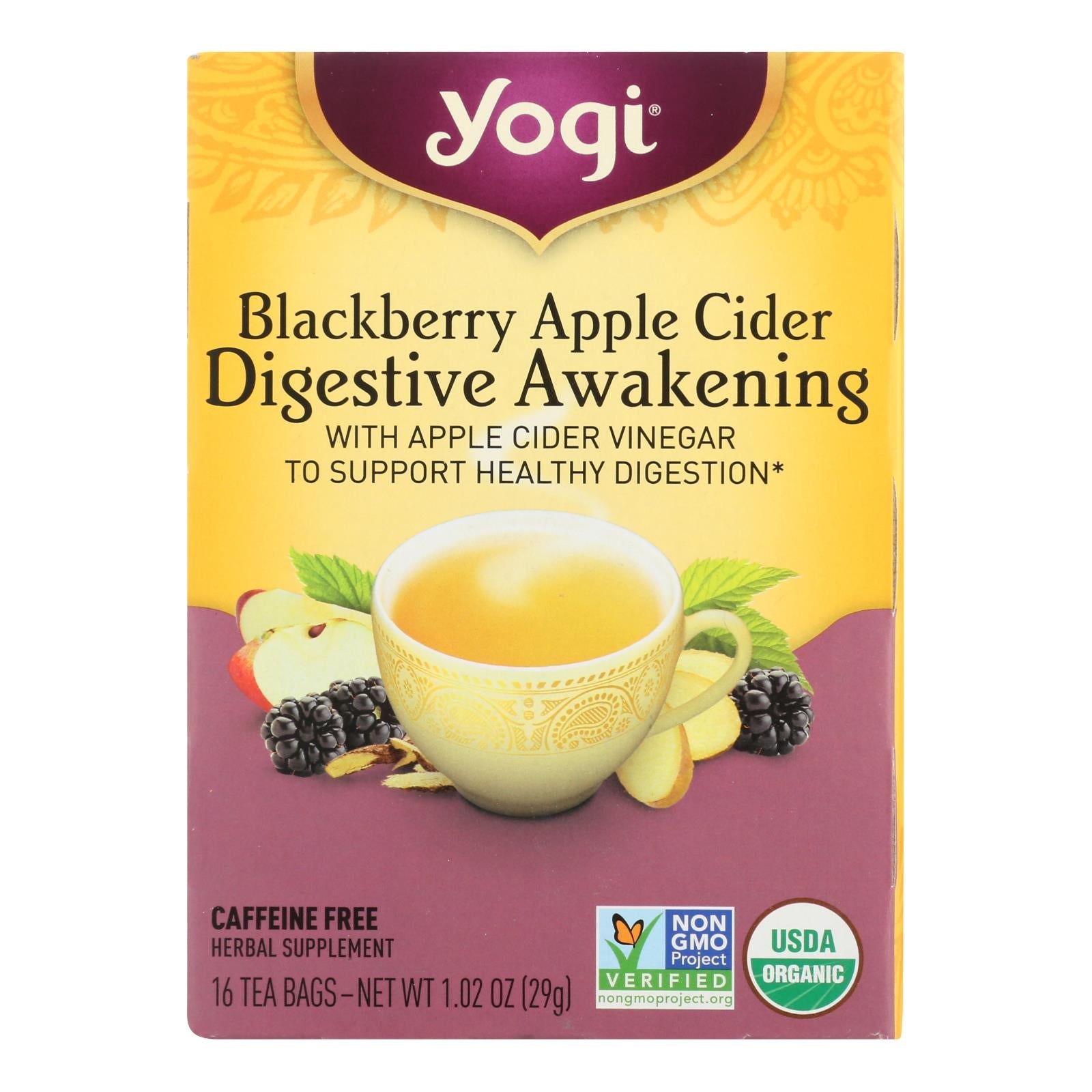 Té de hierbas Yogi Tea Mora y Manzana (Paquete de 6 - 16 bolsitas)