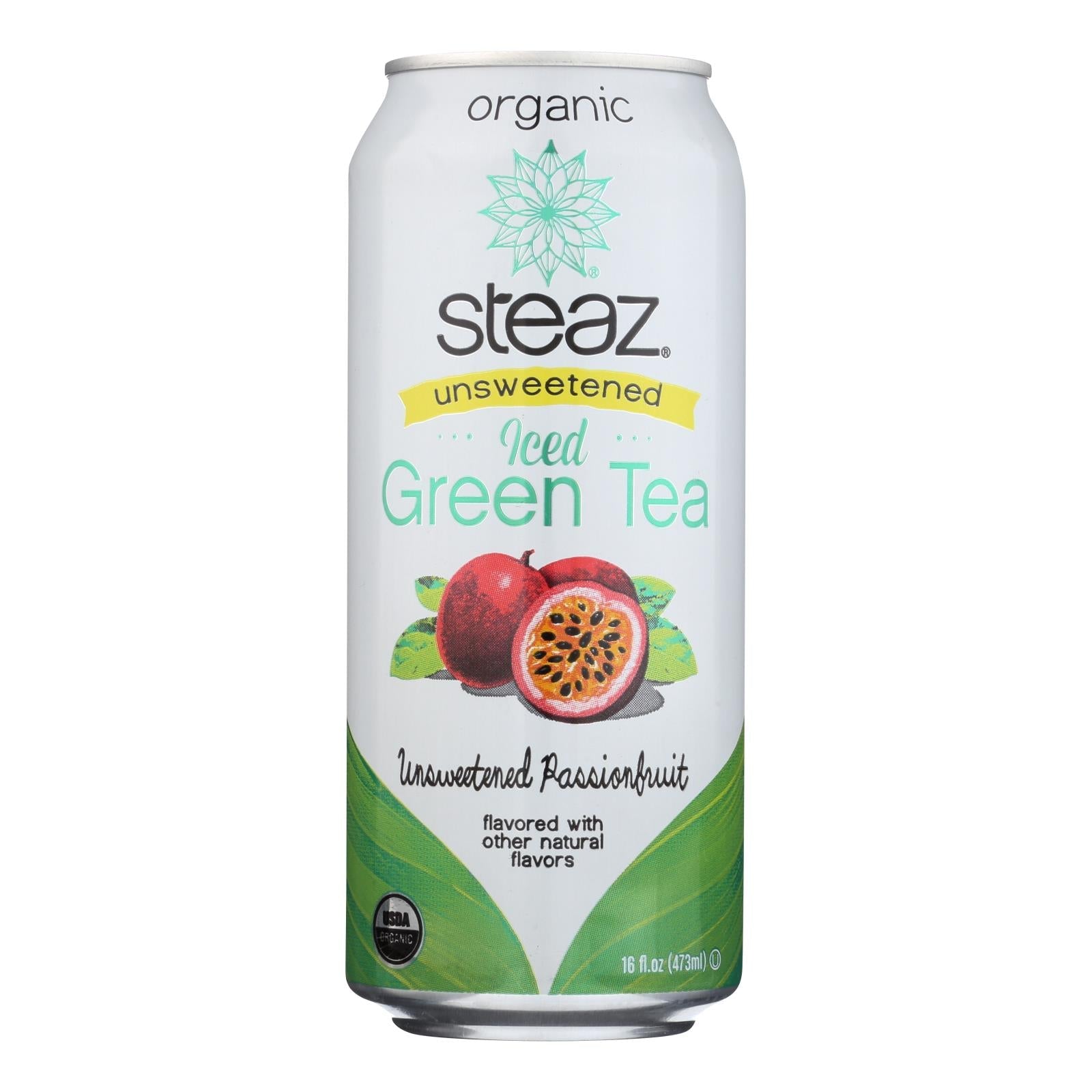 Té verde Steaz de maracuyá sin azúcar (12-16 onzas líquidas)