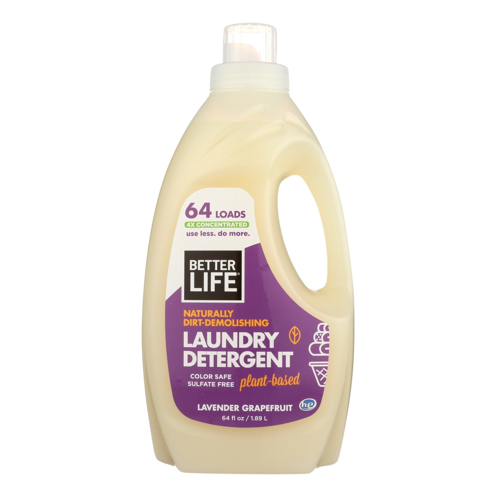 BetterLife Laundry Detergent - Lavender Grapefruit - 64 Fl Oz. (Pack of 4)