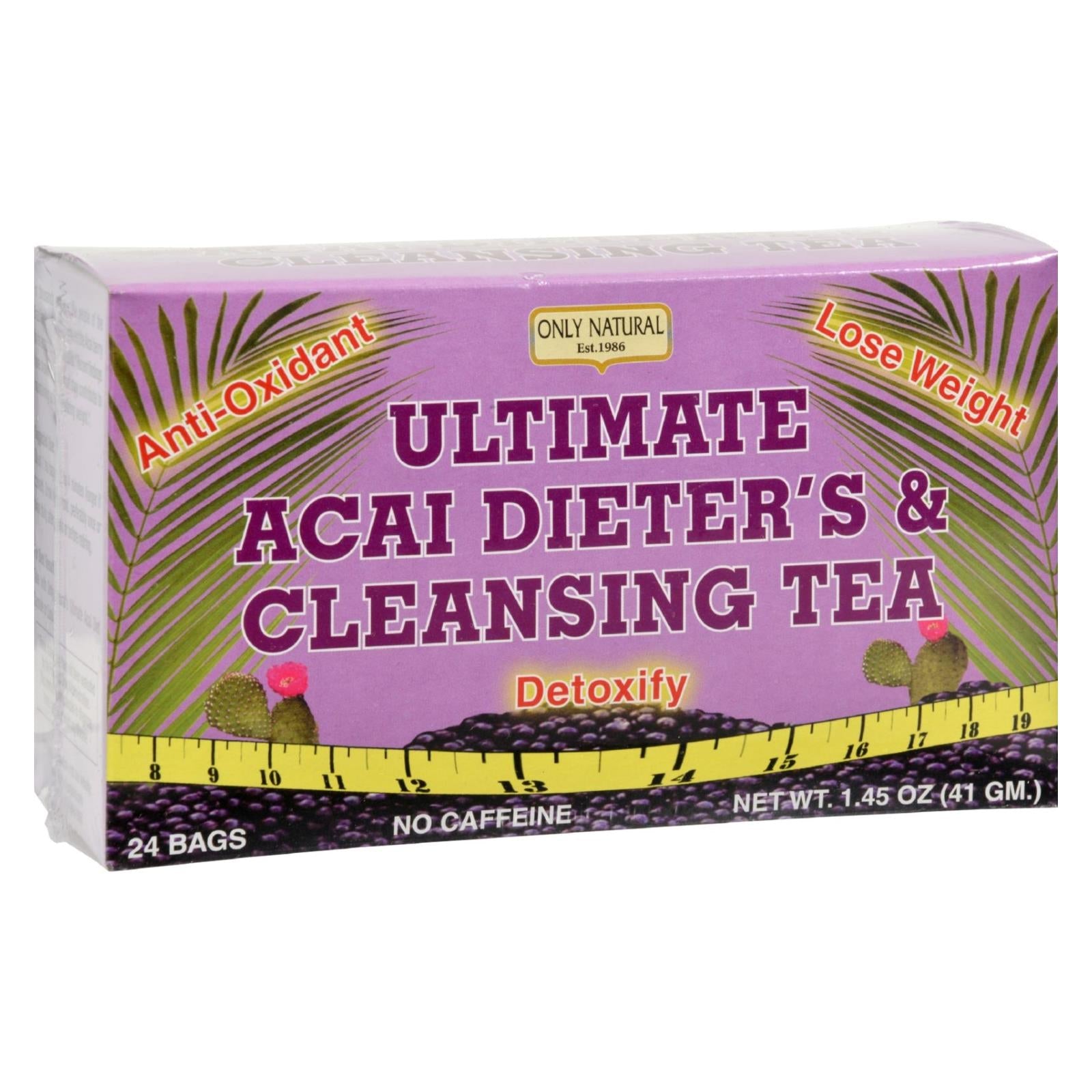 Té de açaí natural para dietas y limpieza, 24 bolsitas 