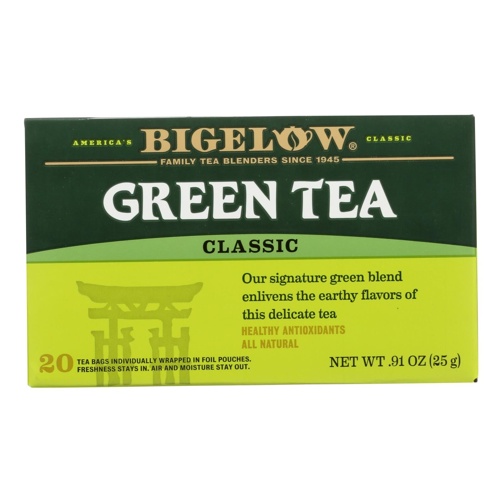 Té verde clásico Bigelow, paquete de 6 (20 bolsitas) 