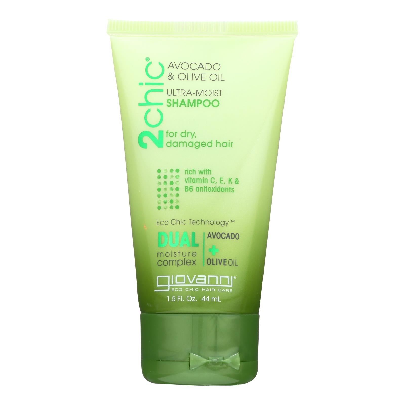 Champú Giovanni 2chic Ultra-Moist con aguacate y aceite de oliva, 48 ml (paquete de 12) 