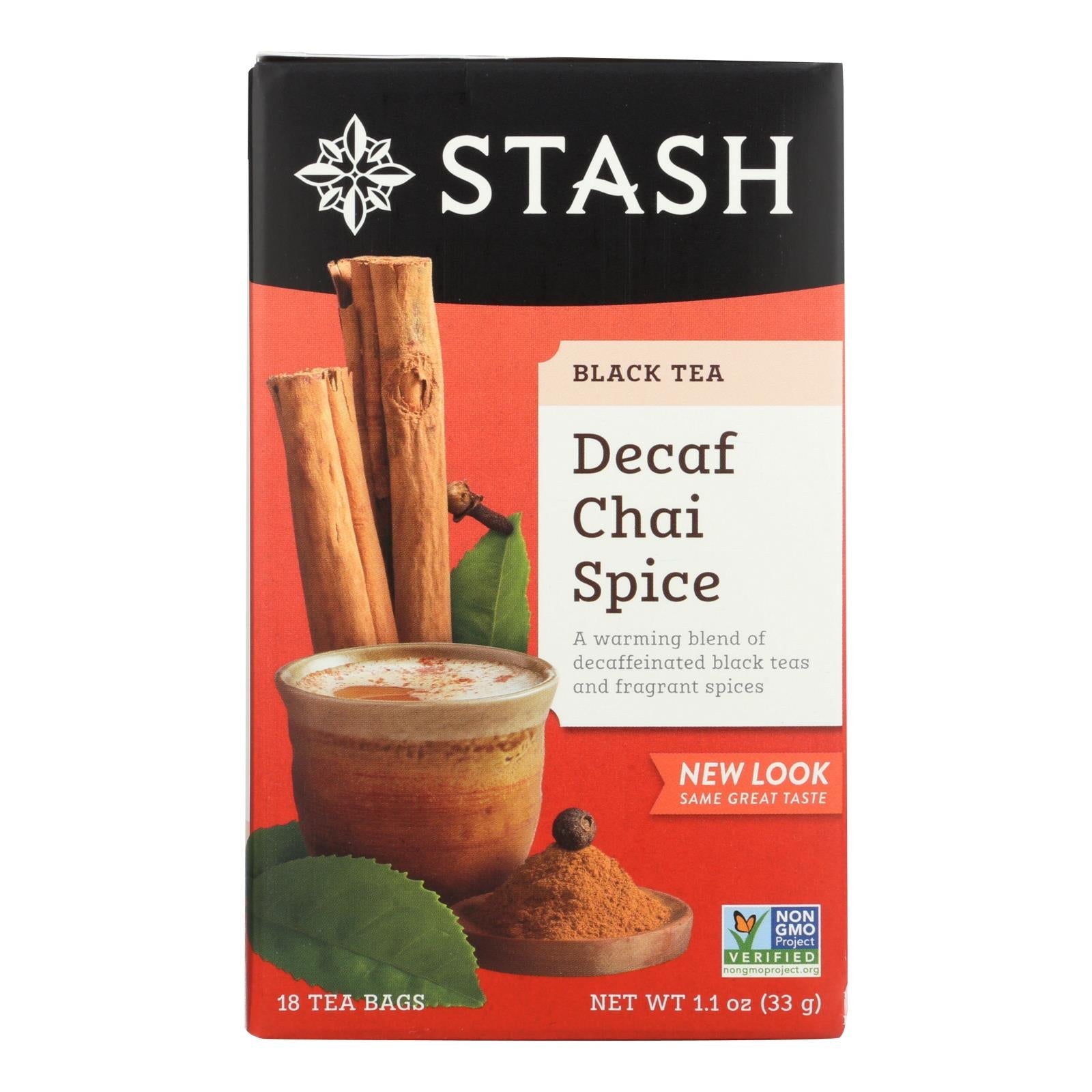 Té negro descafeinado Chai Spice de Stash, 18 bolsitas