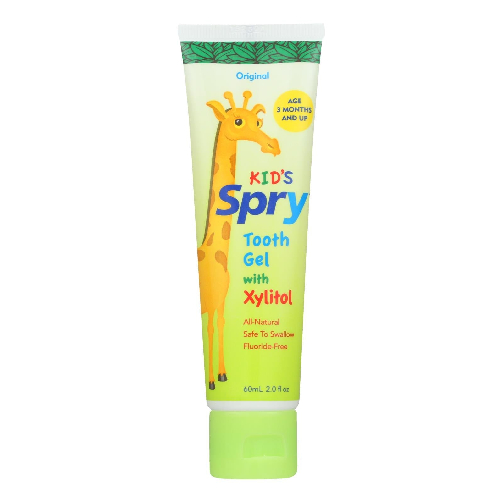 Gel dental con xilitol original Spry - 2 onzas líquidas.