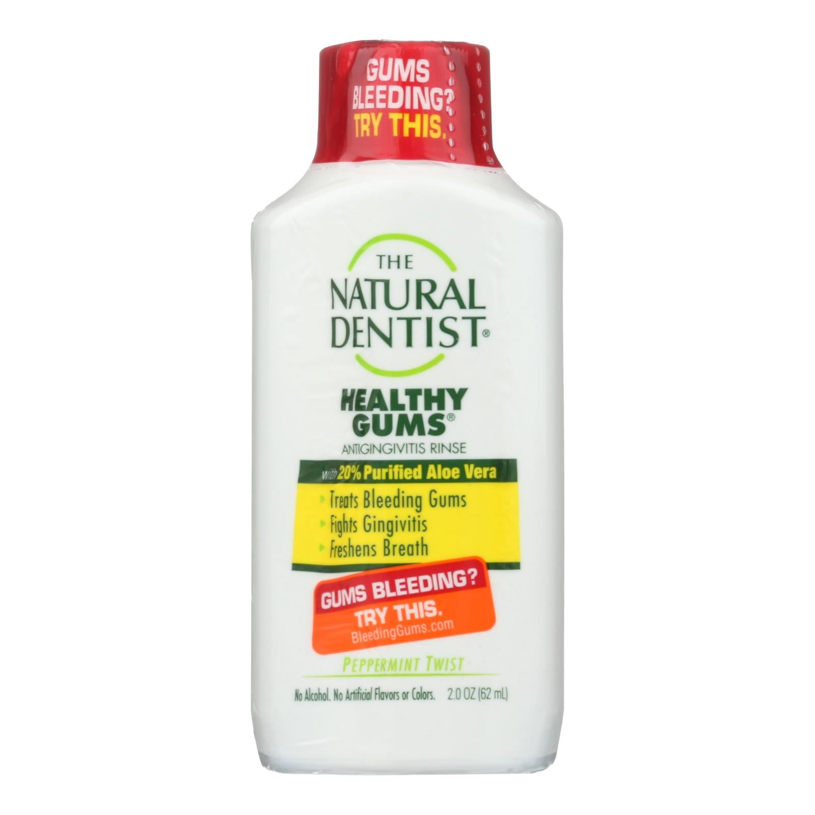 Enjuague bucal de menta antigingivitis de Natural Dentist para encías saludables - 2 fl. oz. 