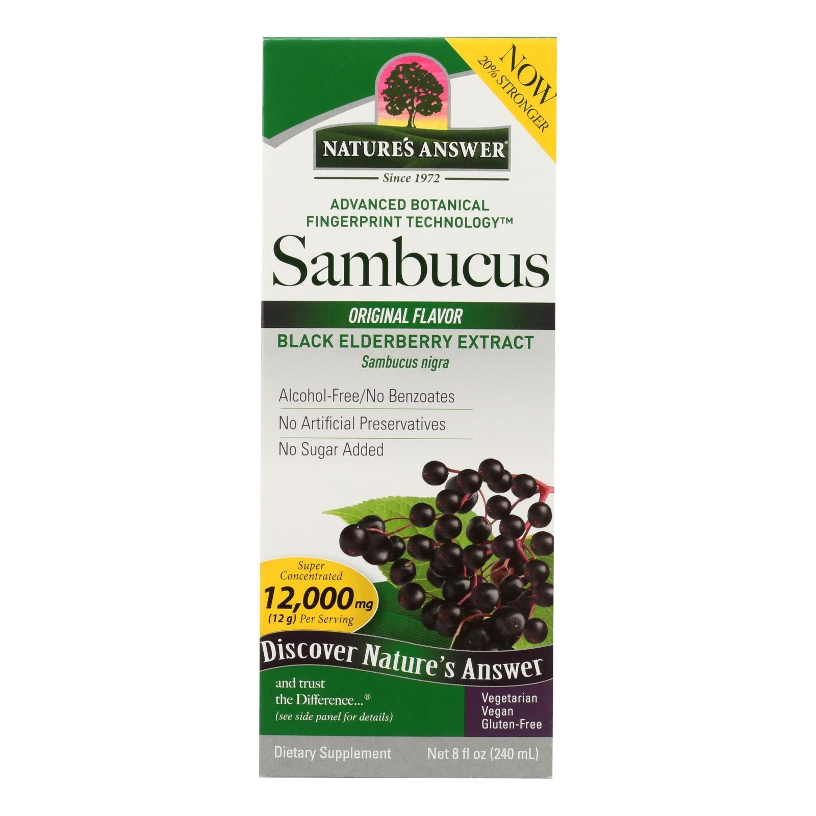 Extracto de saúco negro Sambucus Nigra de Nature's Answer, refuerzo inmunitario, 237 ml (8 onzas líquidas)