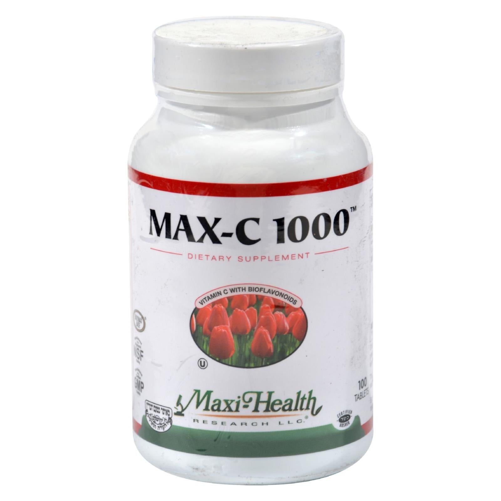 Maxi Health C-1000 con bioflavonoides (paquete de 100 comprimidos - 1000 mg)