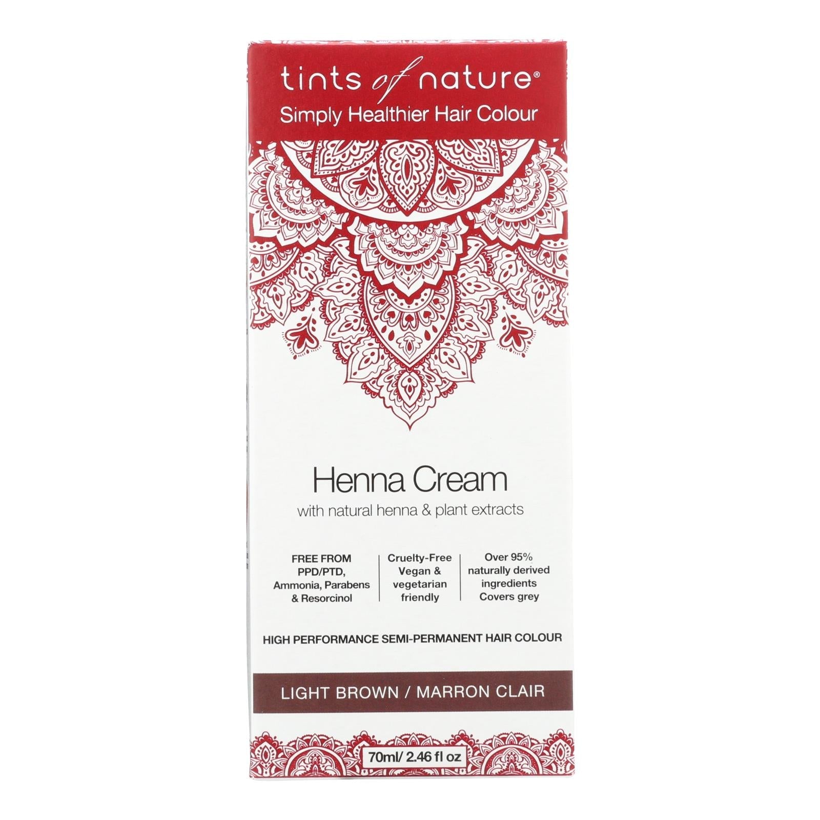 Crema de henna marrón claro Tints of Nature - 2.46 onzas líquidas