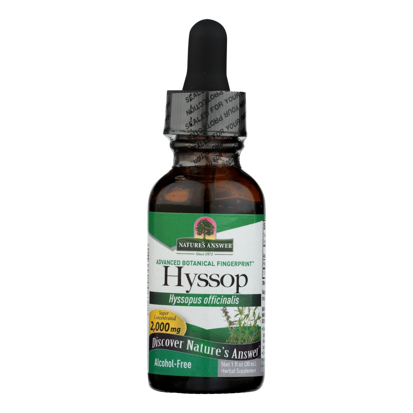 Extracto de hisopo Nature's Answer, 1 oz sin alcohol 
