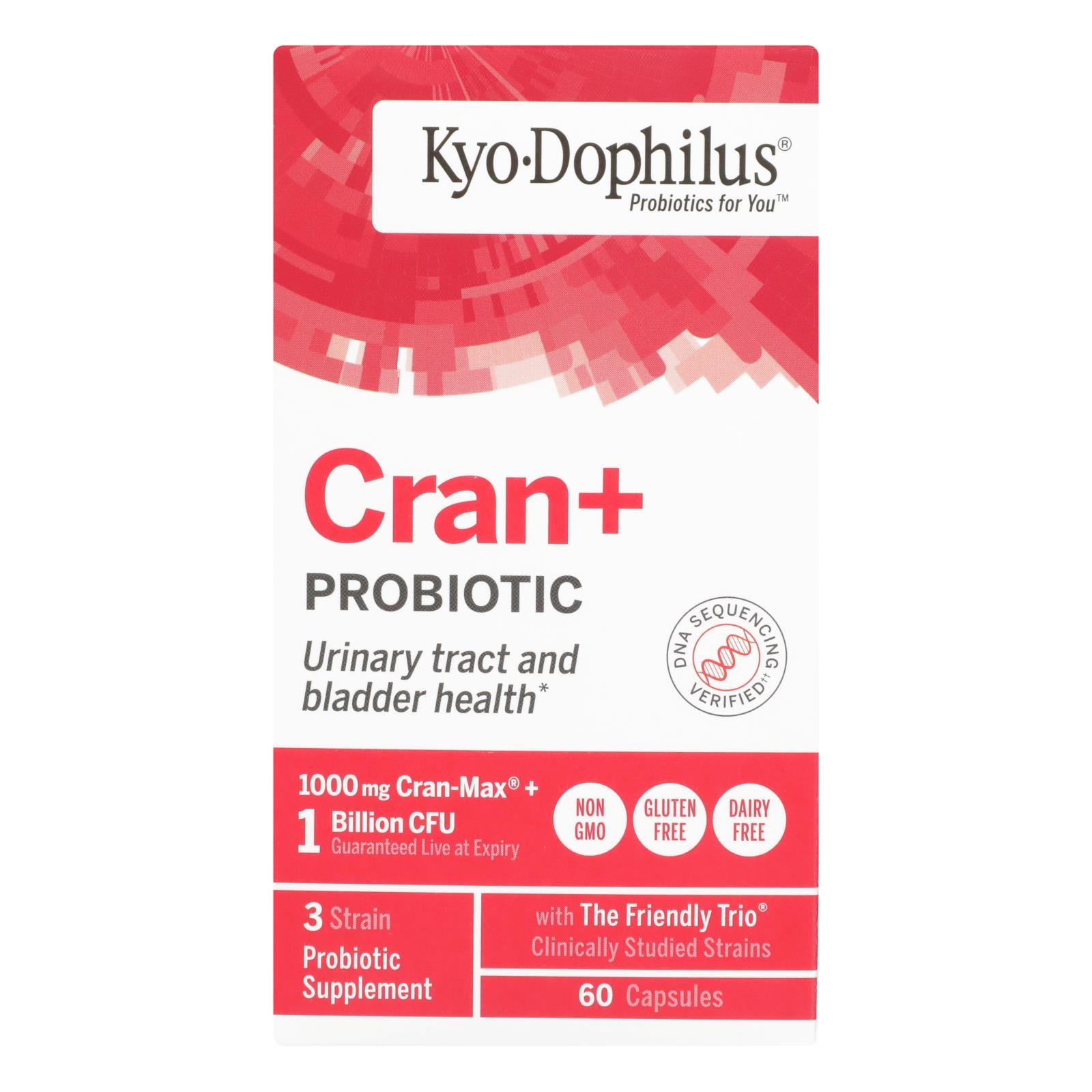 Kyolic Cran-Logic: Extracto de arándano rojo mejorado con probióticos para el apoyo del tracto urinario (paquete de 60)