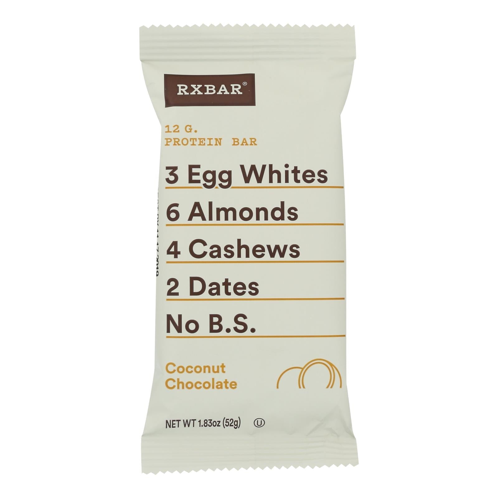 Barra de proteína de chocolate y coco RXBAR (paquete de 12 - 1.83 oz)