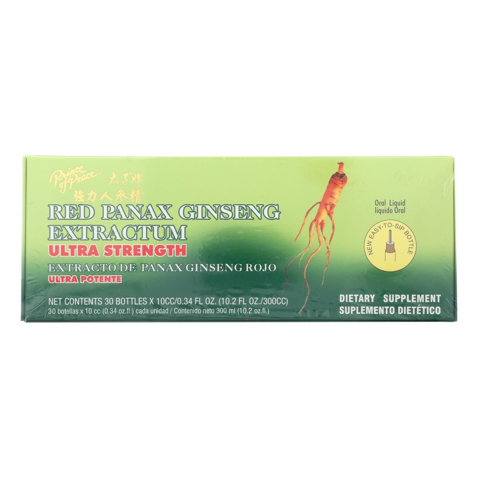 Extracto de ginseng rojo Panax Prince of Peace, ultrafuerte, paquete de 30