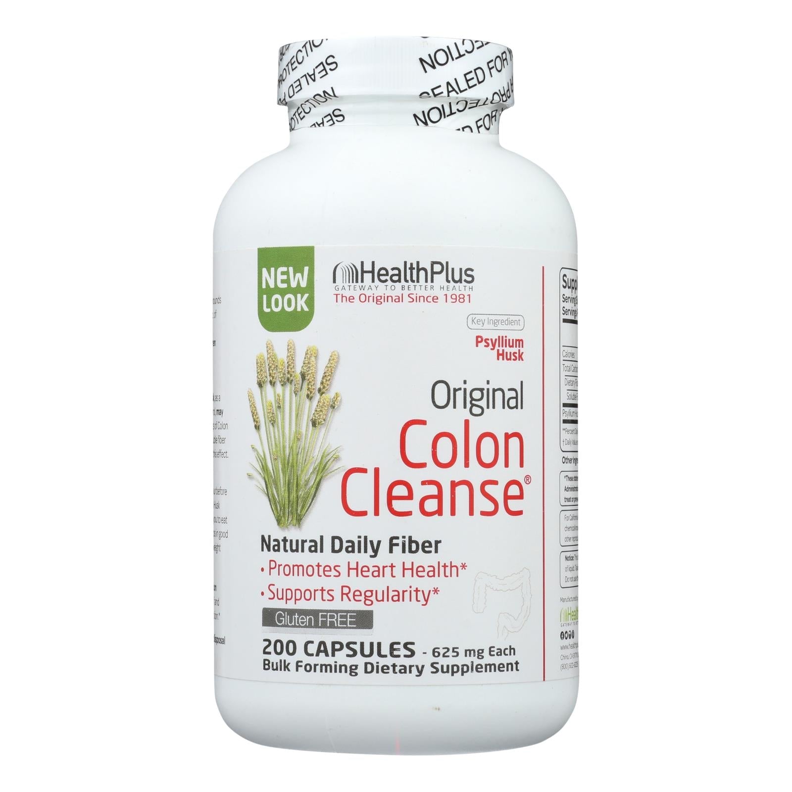 Limpieza de colon original Health Plus: paquete de 200 cápsulas