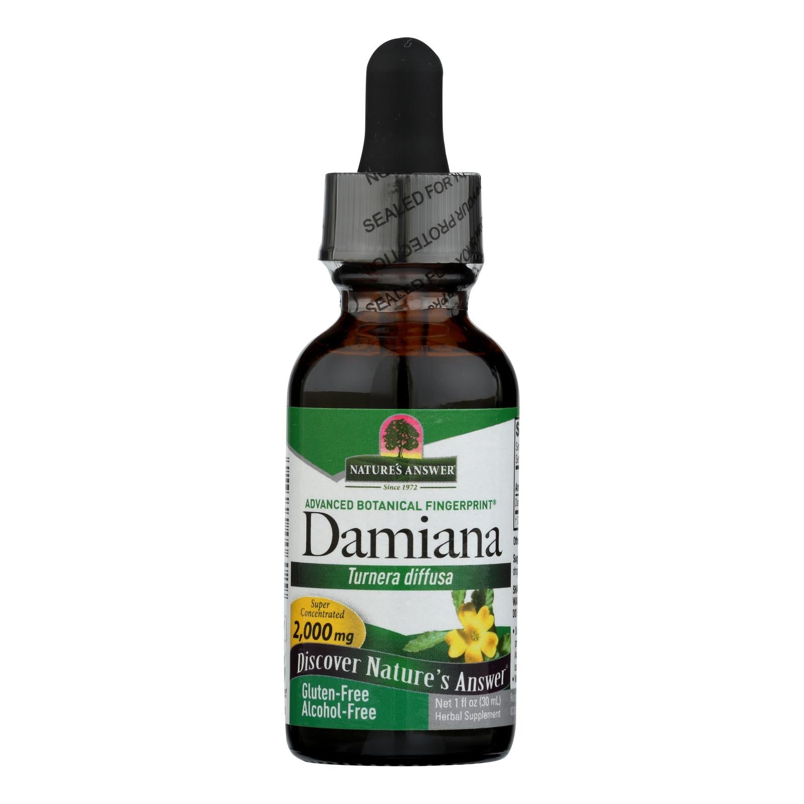 Extracto de hoja de damiana sin alcohol de Nature's Answer (30 ml) 