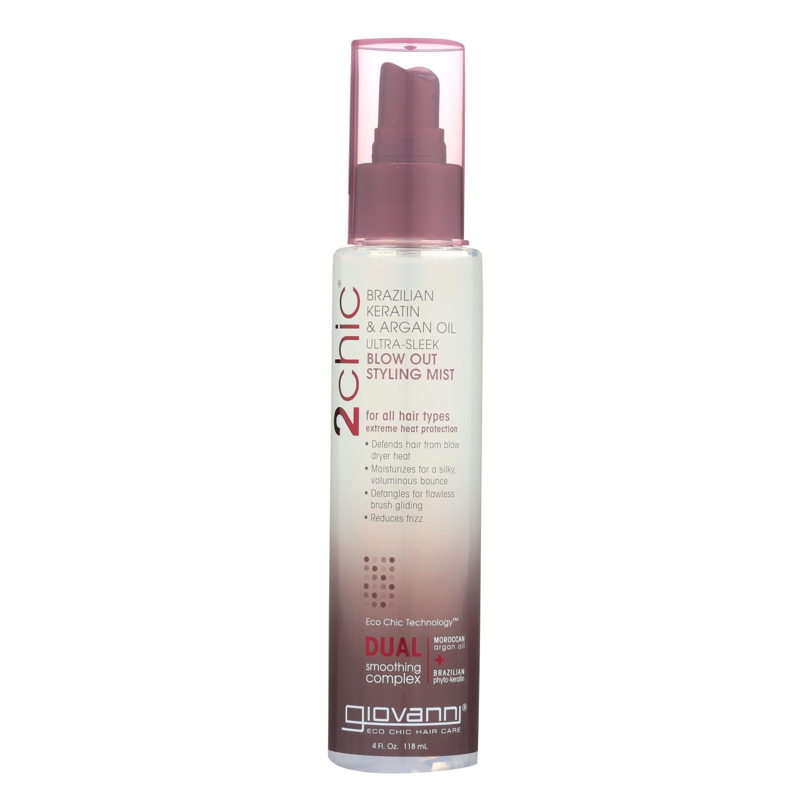Bruma de peinado Giovanni 2chic Blow-Out: Keratina nutritiva, aceite de argán (118 ml)