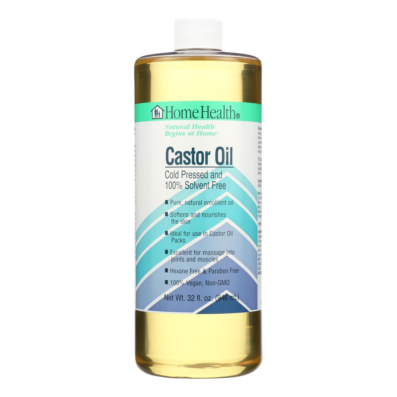 Aceite de ricino Home Health - 947 ml (32 onzas líquidas), nutrición versátil para el cabello y la piel