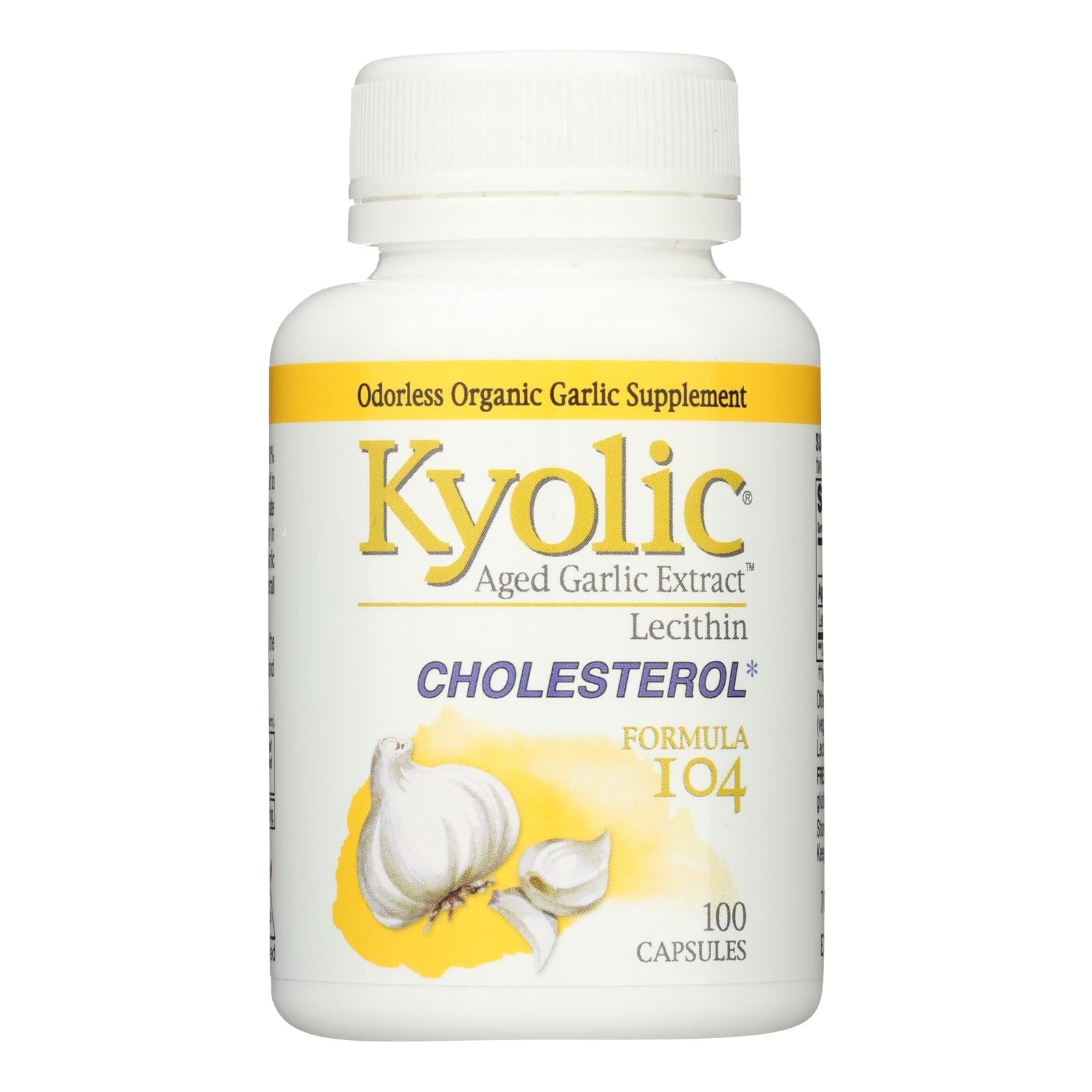 Fórmula Kyolic para el colesterol con extracto de ajo envejecido 104, 100 cápsulas