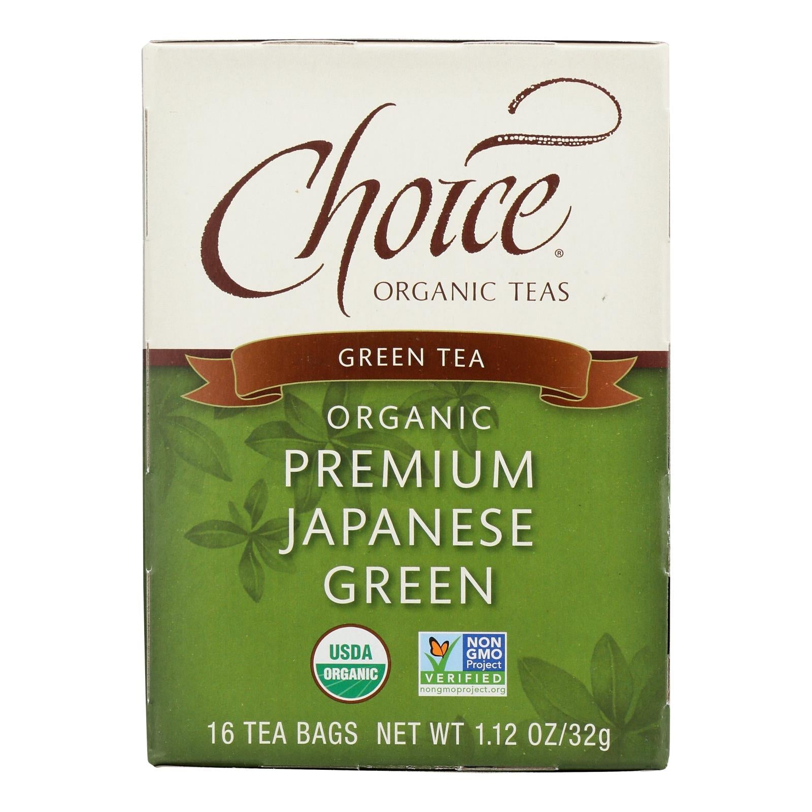 Té verde japonés premium de Choice Organic Teas - Paquete de 6